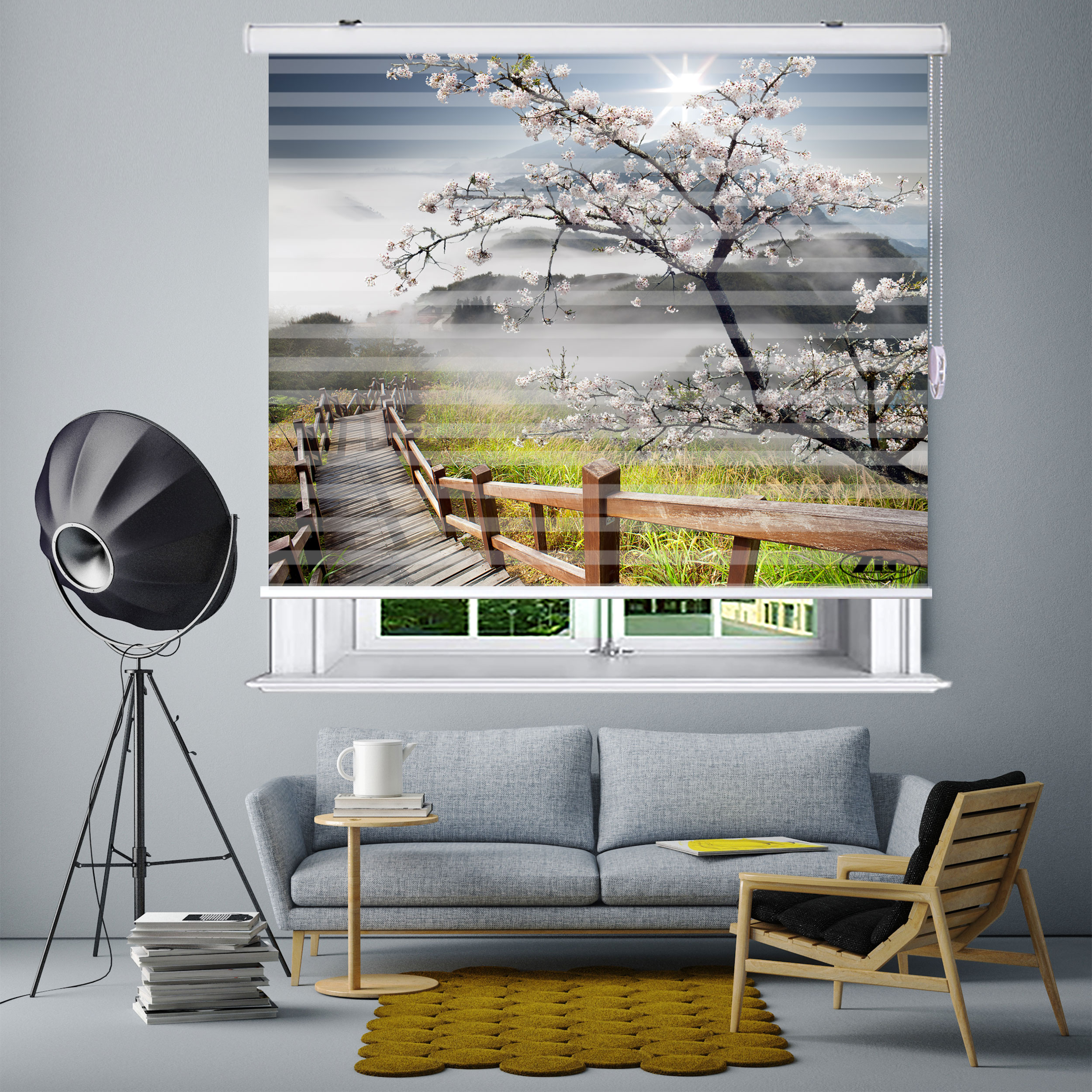 پرده زبرا زیو مدل L5058 سایز 150x280 سانتی متر