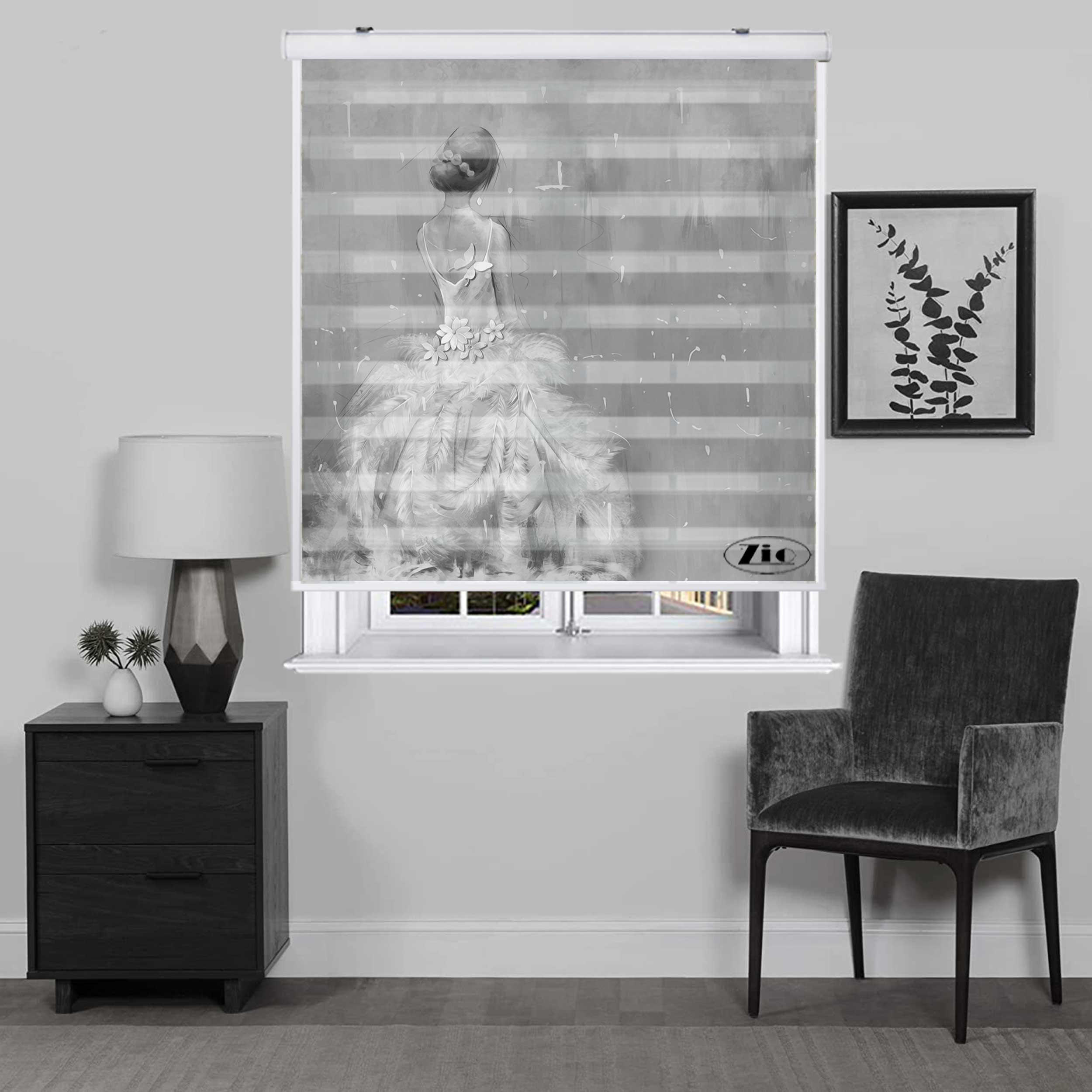 پرده زبرا زیو کد P6017 سایز 150x150 سانتی متر