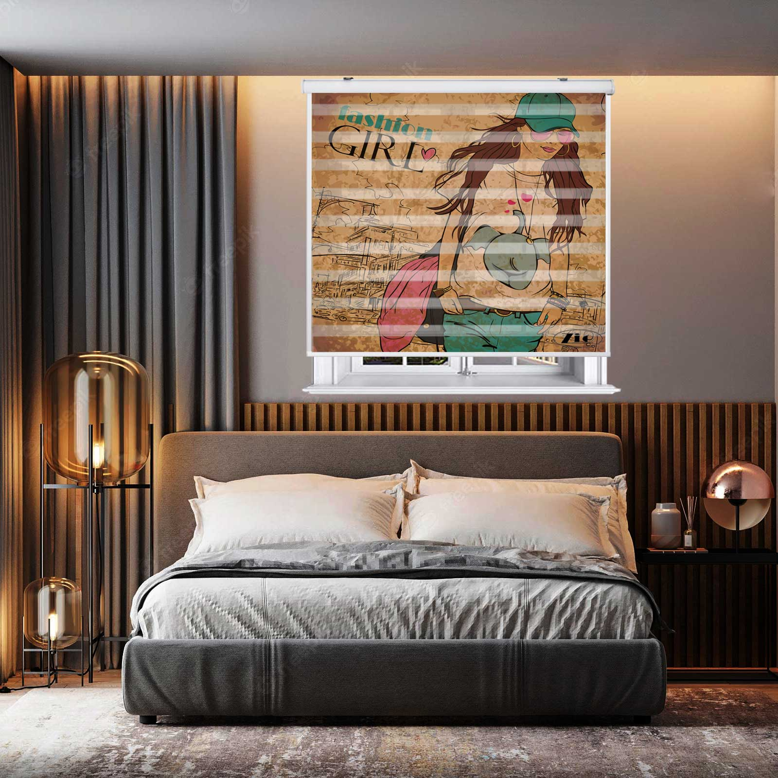 پرده زبرا زیو مدل P6019 سایز 150x200 سانتی متر