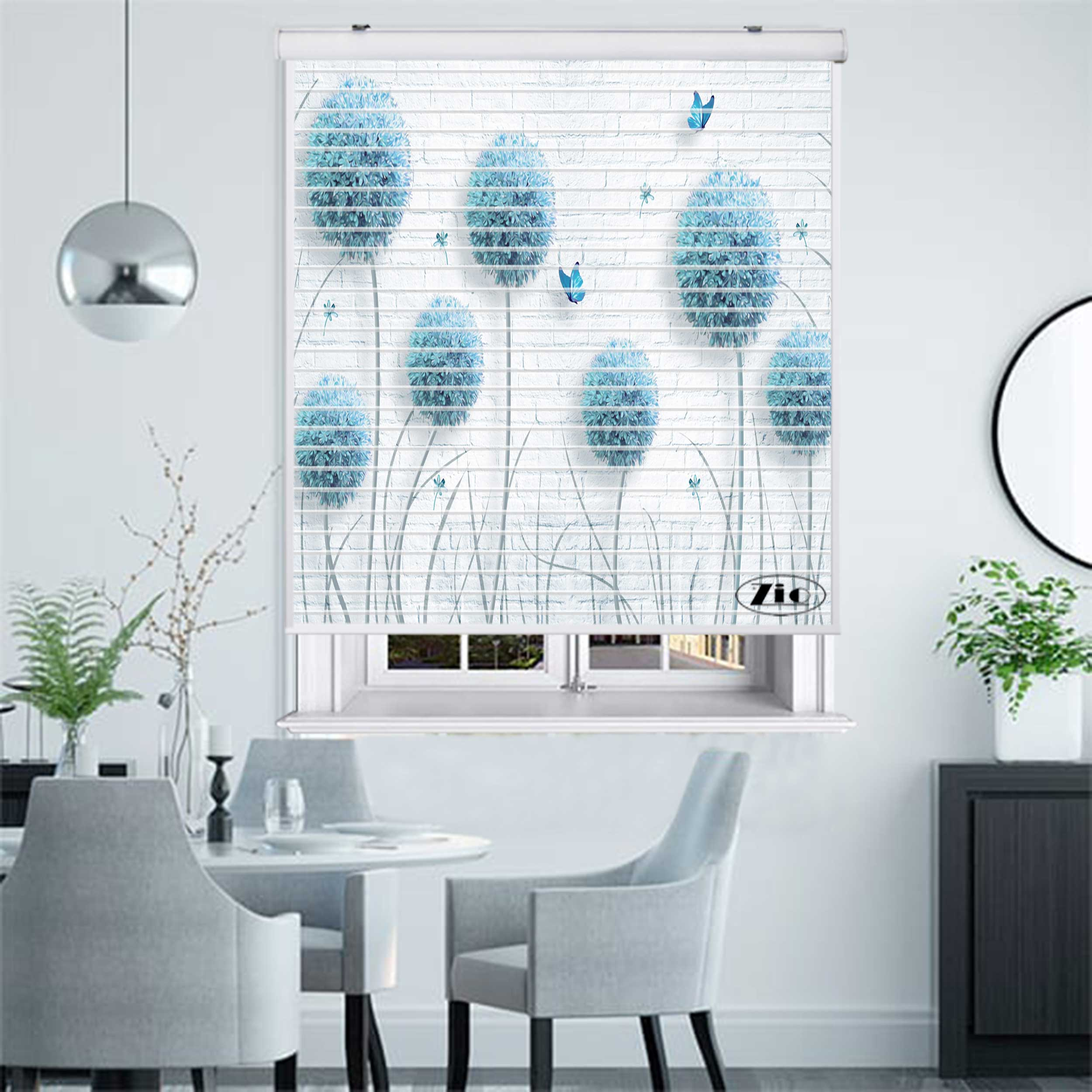 پرده زبرا زیو مدل سیلوئت 3D1519 سایز 150x150 سانتی متر