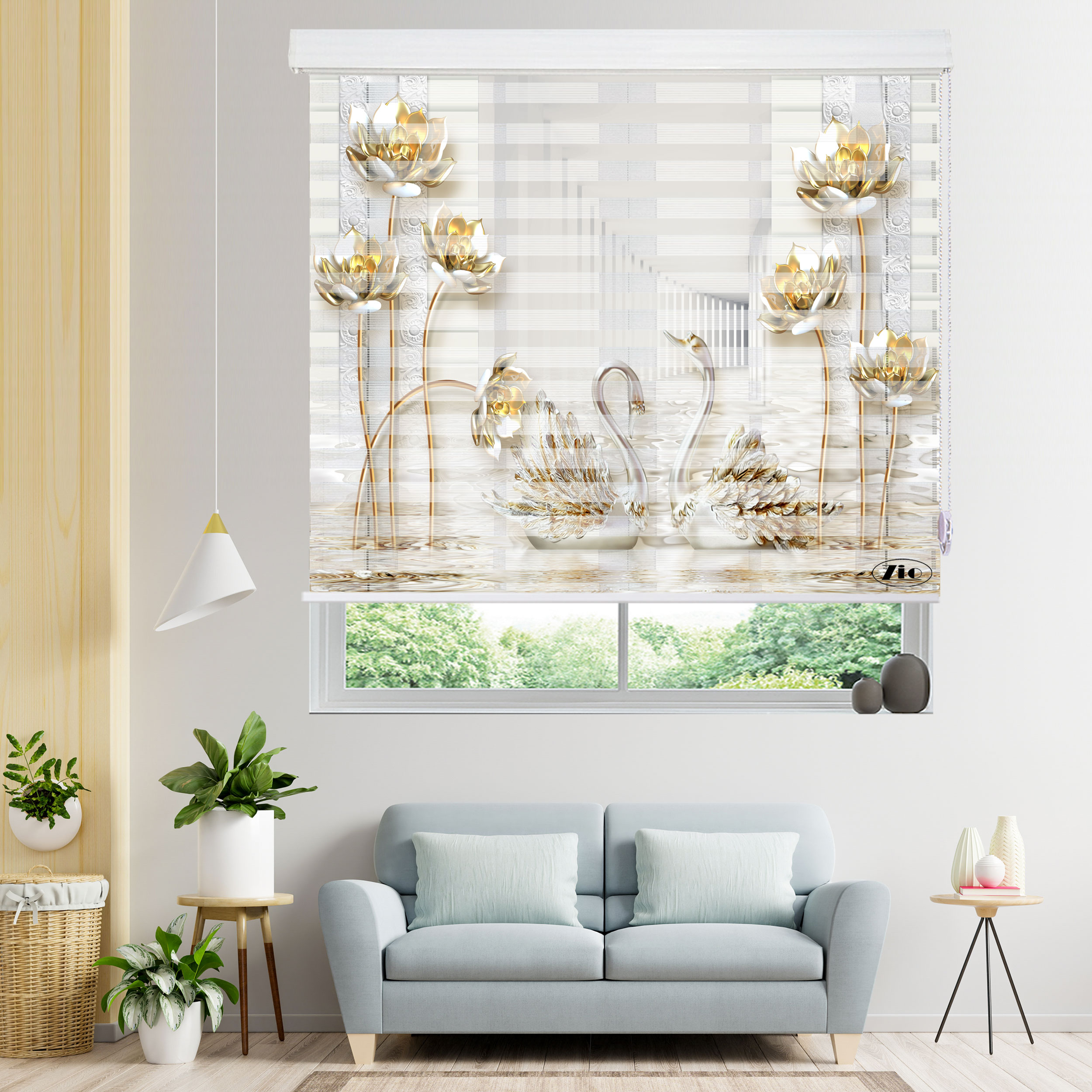 پرده زبرا زیو مدل 3D-1085 سایز 100x200 سانتی متر