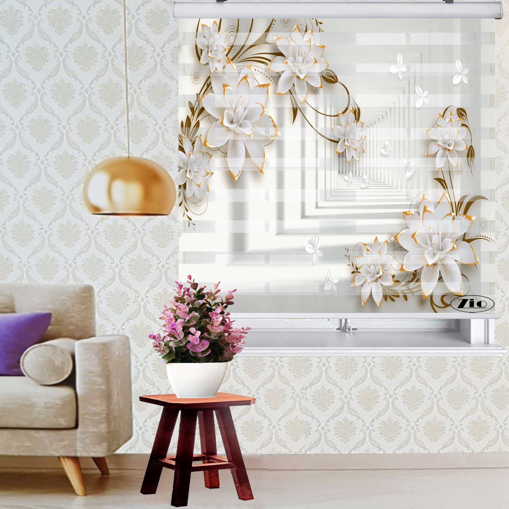 پرده زبرا زیو کد 3D1378 سایز 150x200 سانتی متر