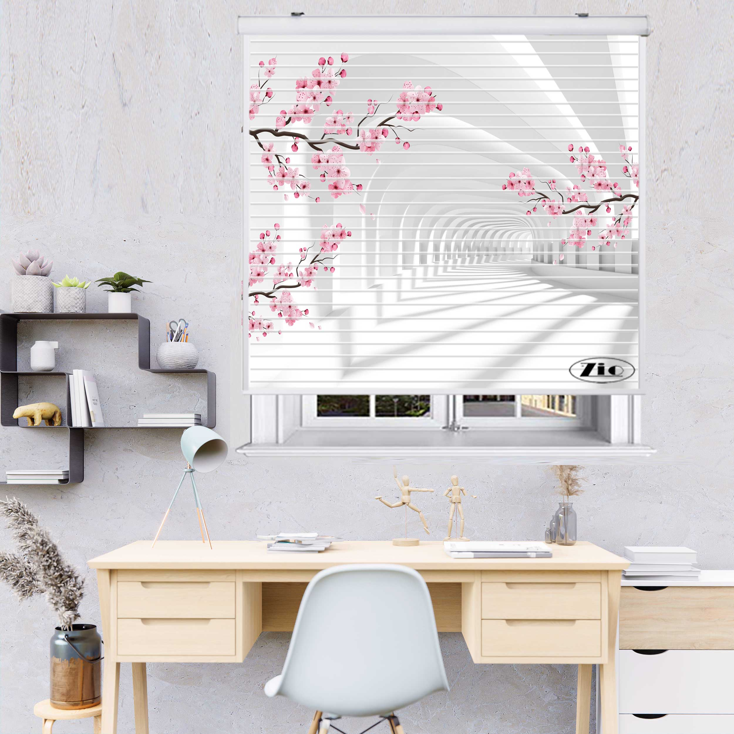 پرده زبرا زیو مدل سیلوئت 3D1542 سایز 150x150 سانتی متر