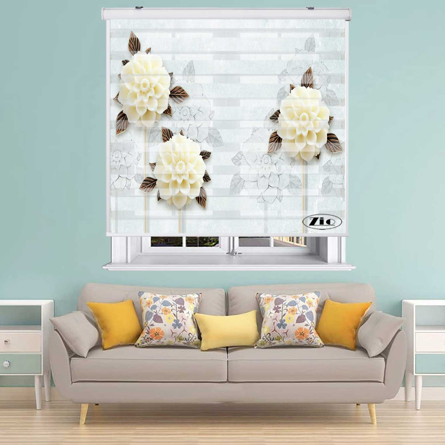 پرده زبرا زیو کد 3D1523 سایز 150X150 سانتی متر