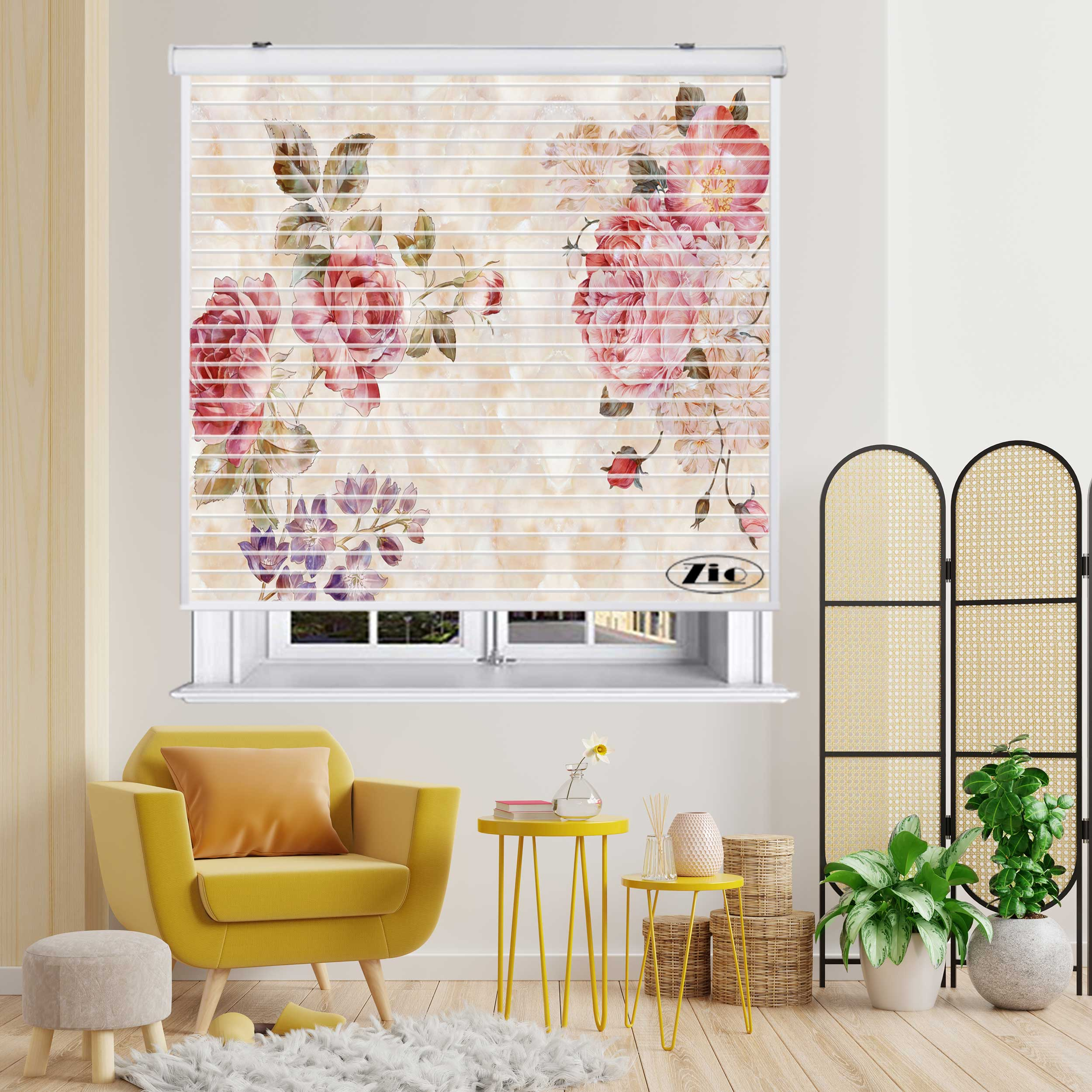 پرده زبرا زیو مدل سیلوئت 3D1474 سایز 150x150 سانتی متر