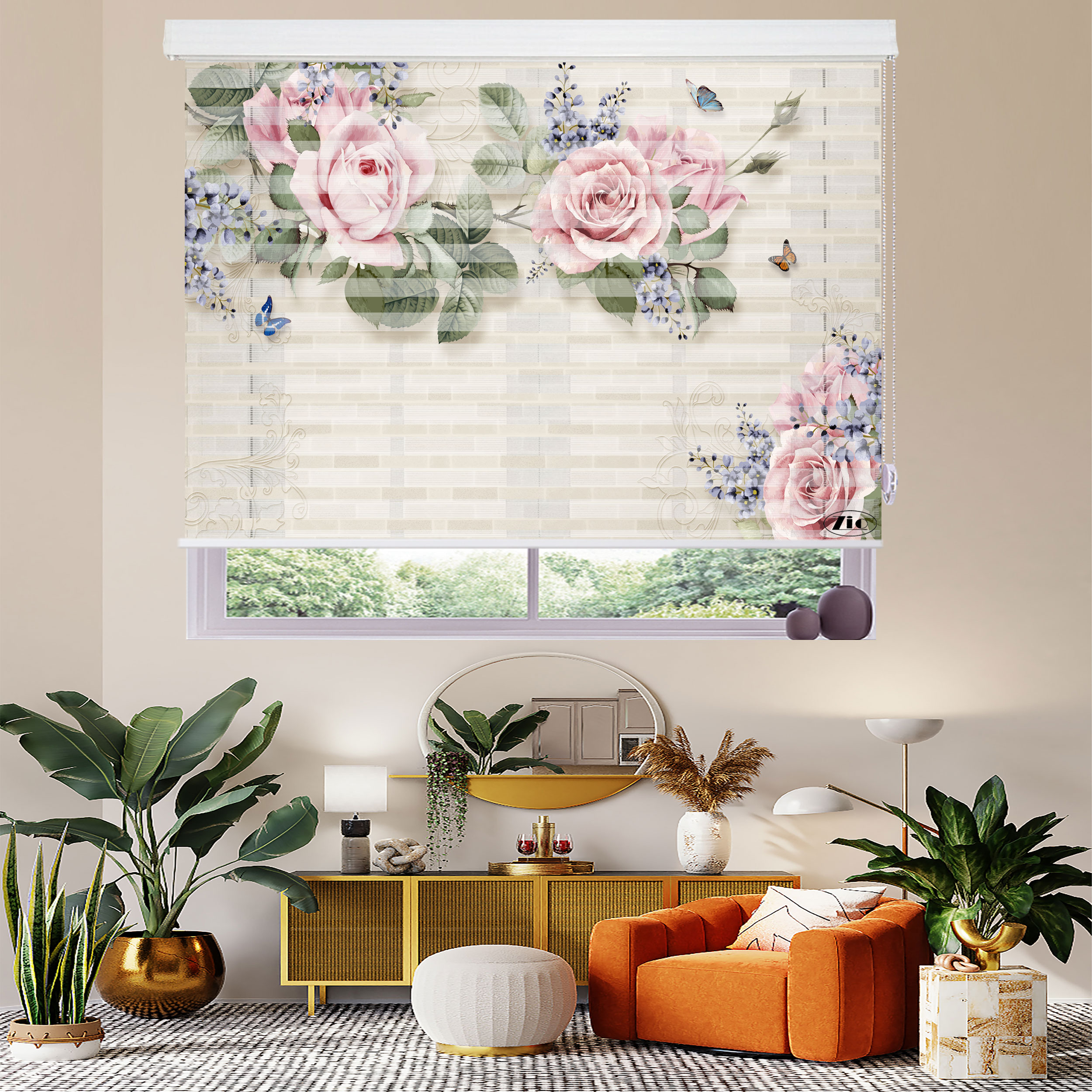 پرده زبرا زیو مدل 3D-1113 سایز 100x200 سانتی متر