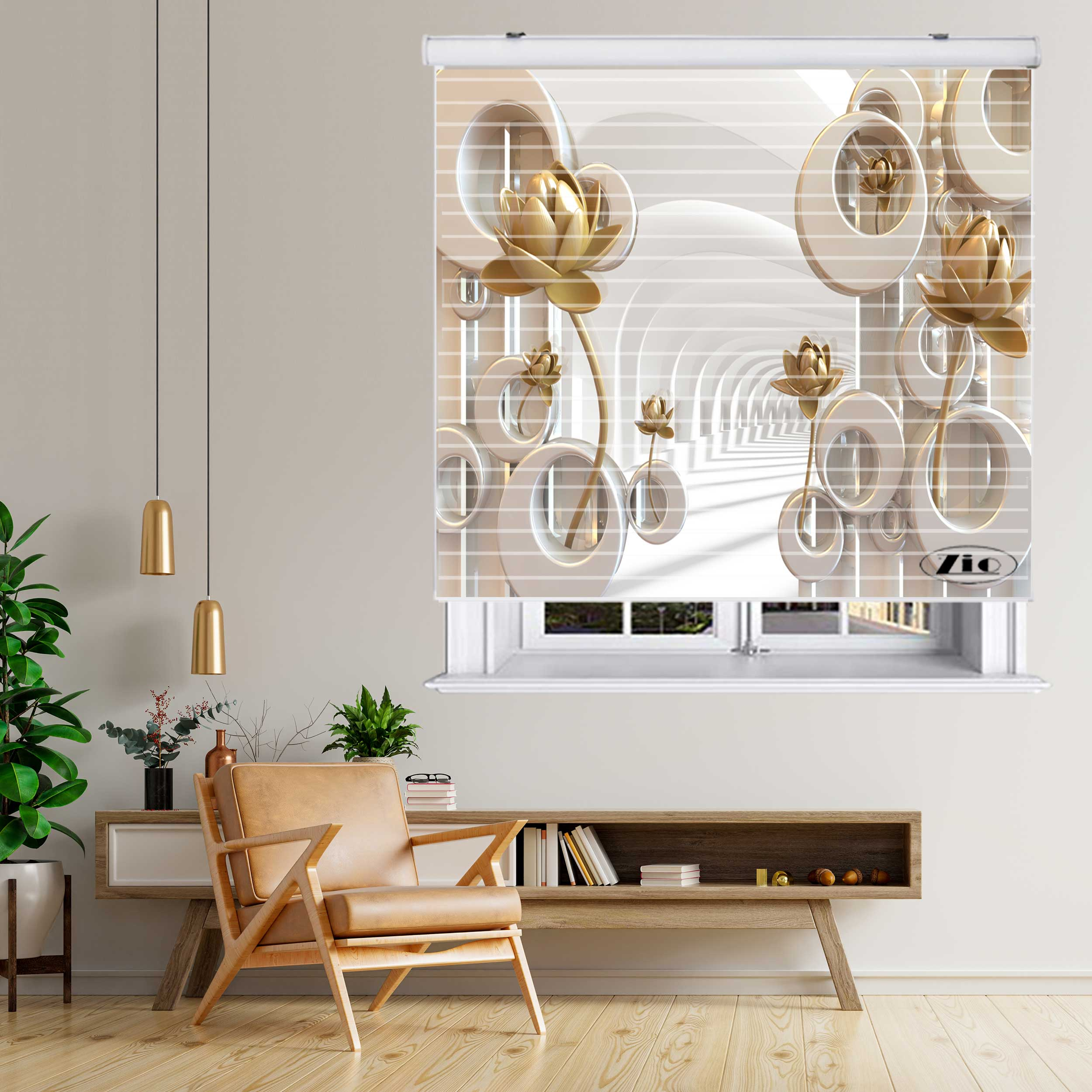 پرده زبرا زیو کد 3D1156 سایز 150x150 سانتی متر