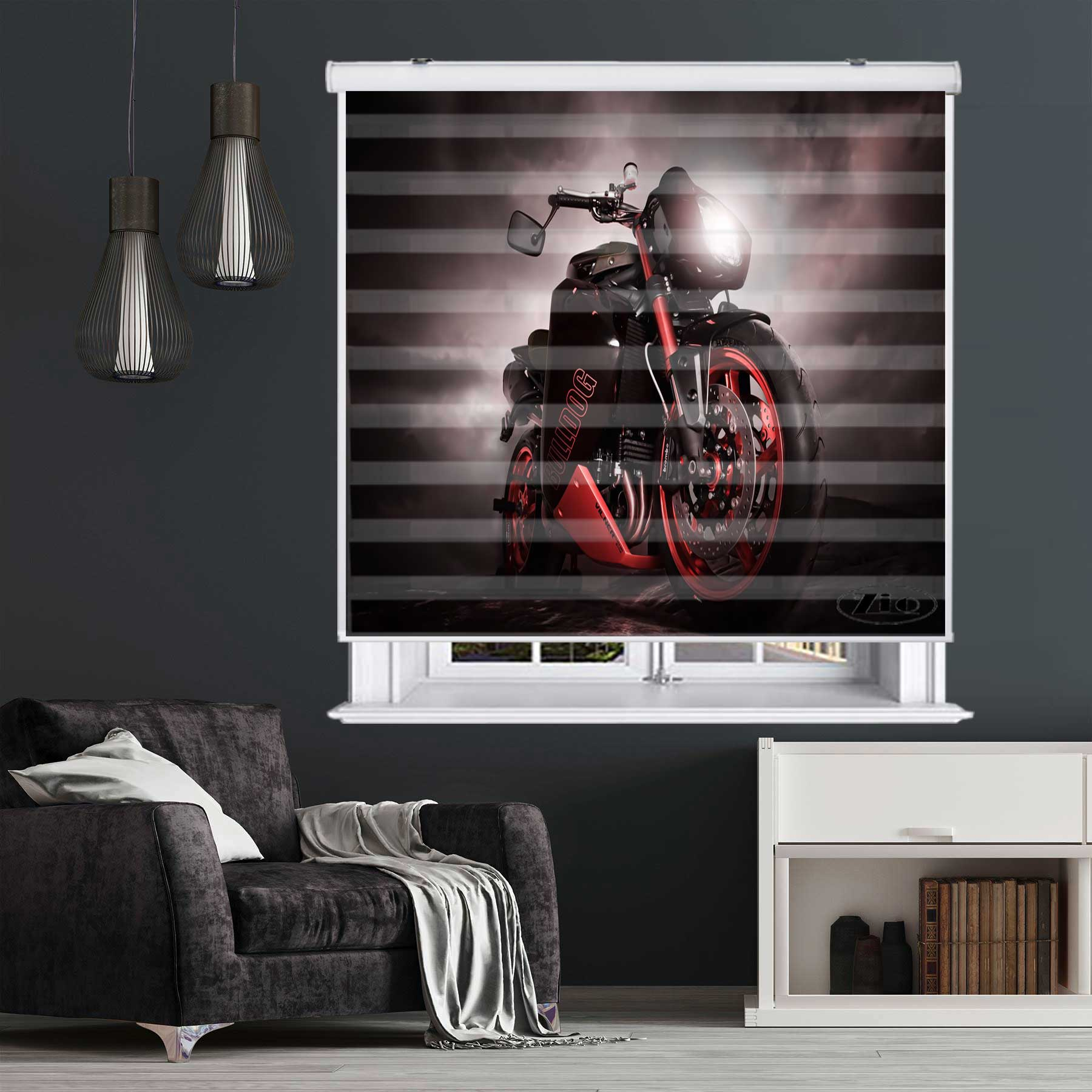 پرده زبرا زیو کد OV 7025سایز 150x150 سانتی متر