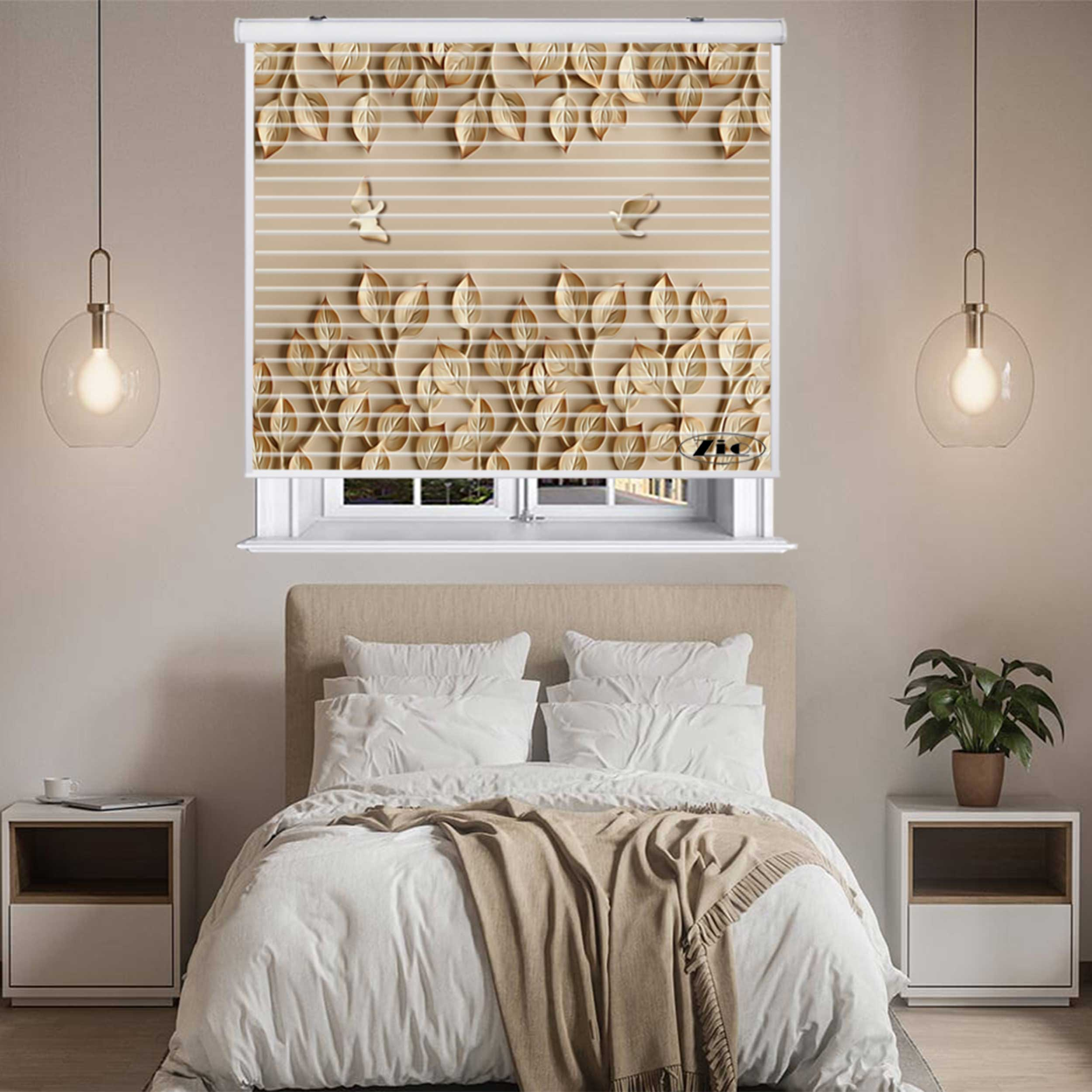 پرده زبرا زیو مدل سیلوئت 3D1482 سایز 150x150 سانتی متر