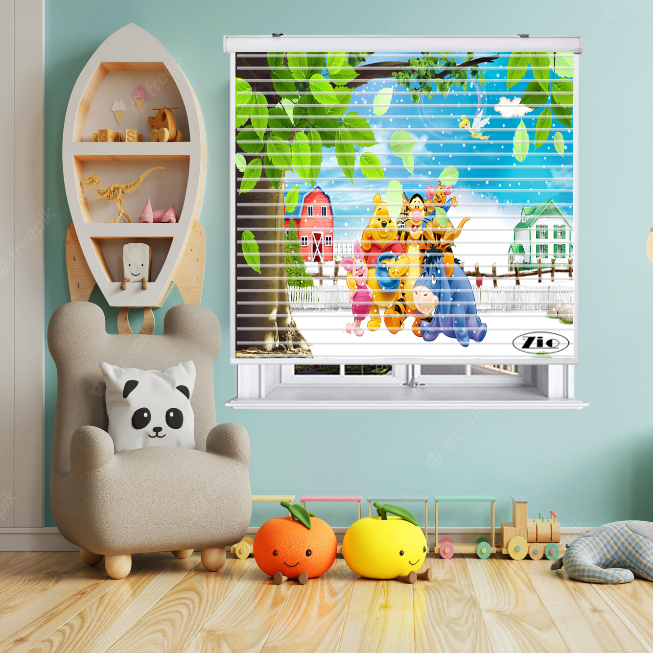 پرده زبرا زیو مدل سیلوئت K3038 سایز 150x150 سانتی متر