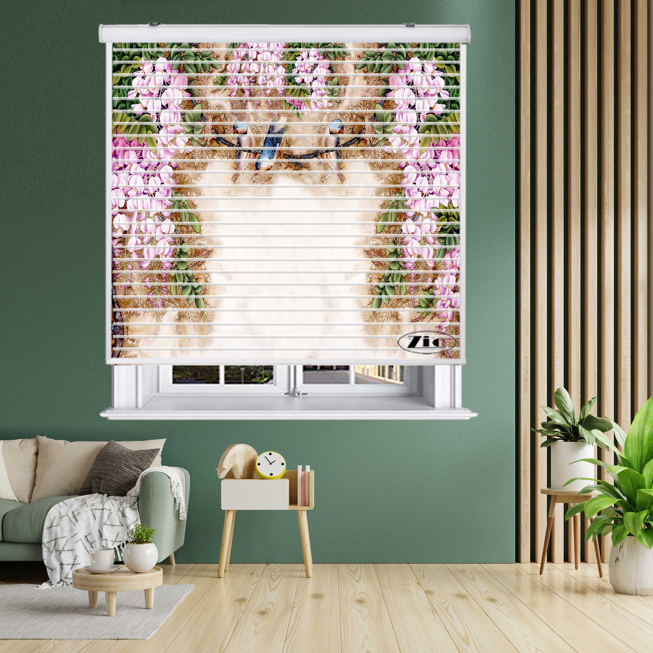 پرده زبرا زیو مدل سیلوئت 3D1432 سایز 150x150 سانتی متر