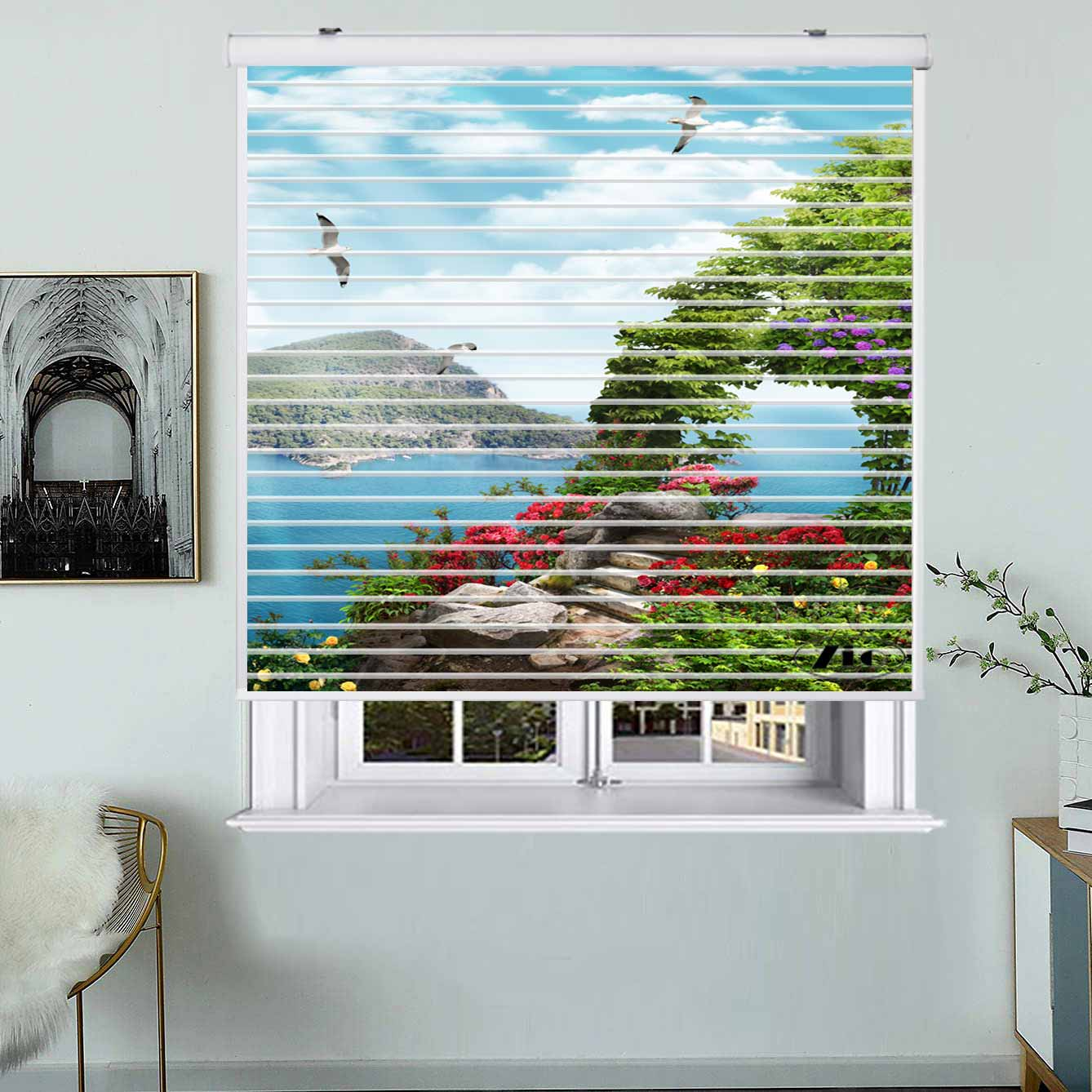 پرده زبرا زیو مدل سیلوئت L-5006 سایز 150x150 سانتی متر
