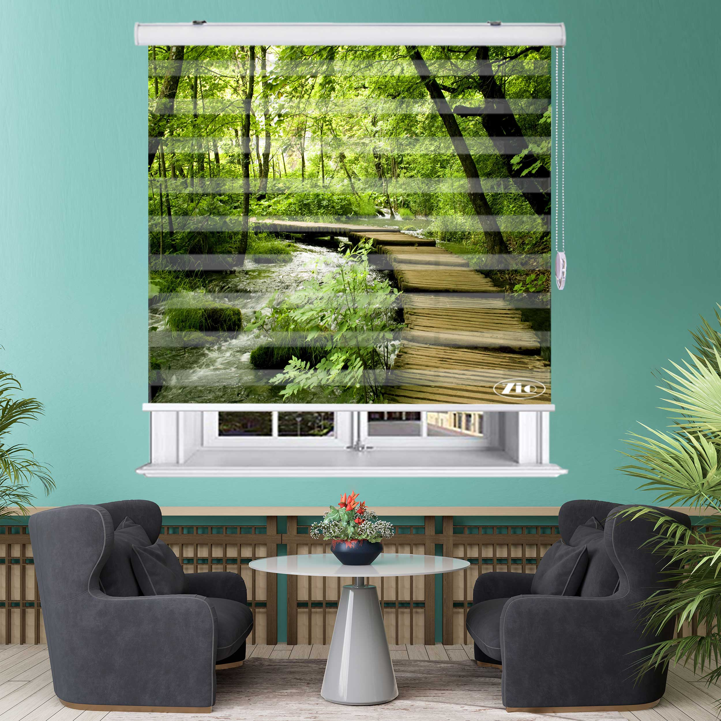 پرده زبرا زیو مدل L5010 سایز 200x150 سانتی متر