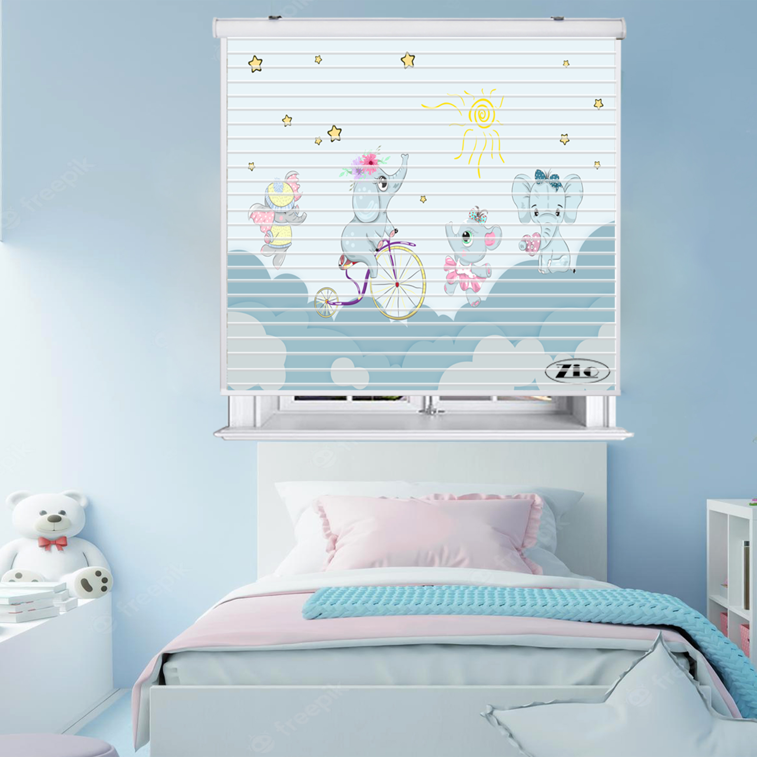 پرده زبرا زیو مدل سیلوئت K3048 سایز 150x150 سانتی متر