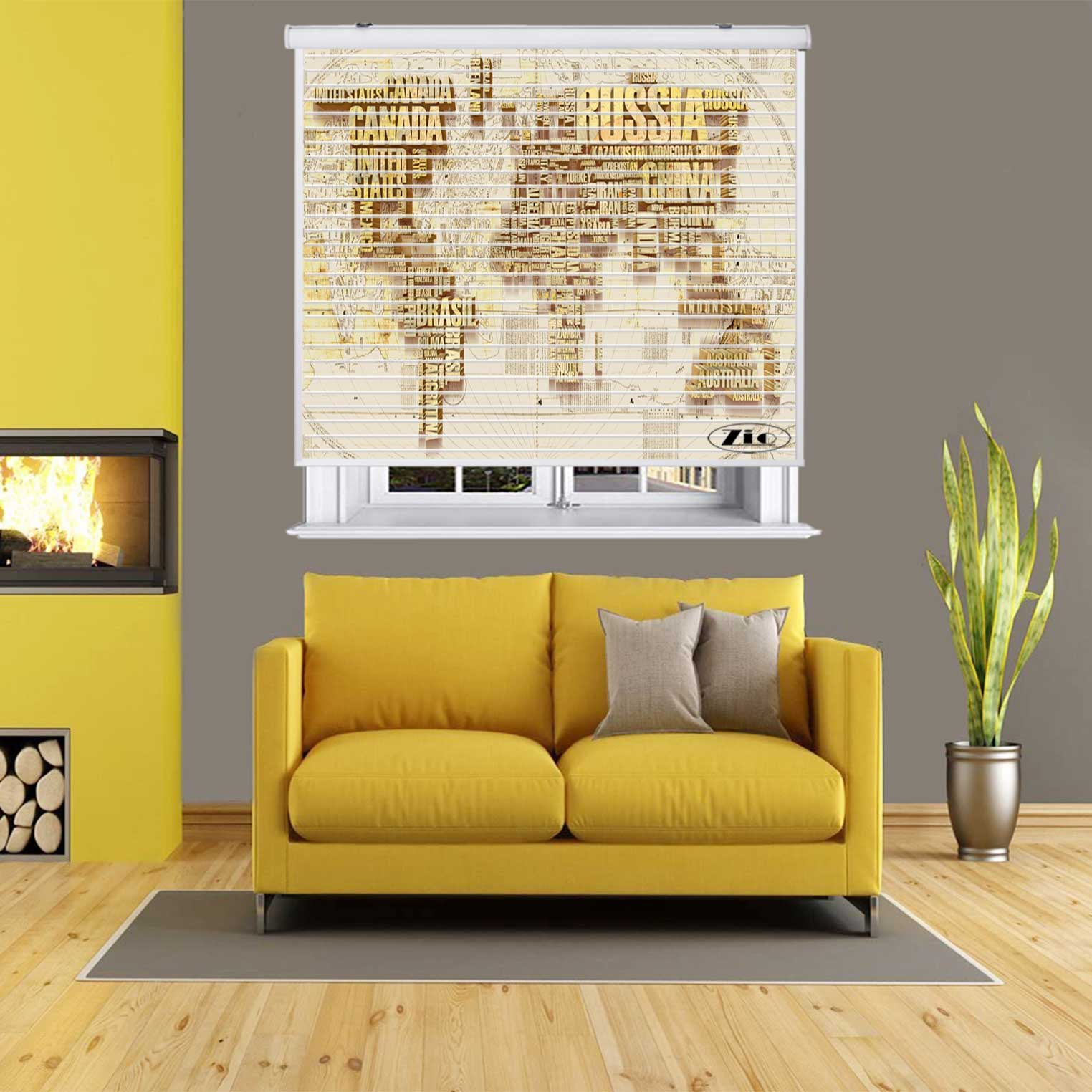 پرده زبرا زیو مدل سیلوئت 3D1441 سایز 150x150 سانتی متر
