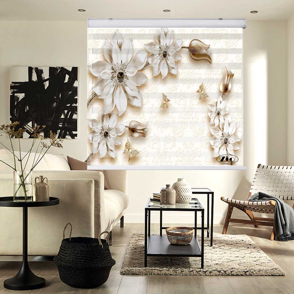 پرده زبرا زیو کد 3D1365 سایز 150x150 سانتی متر