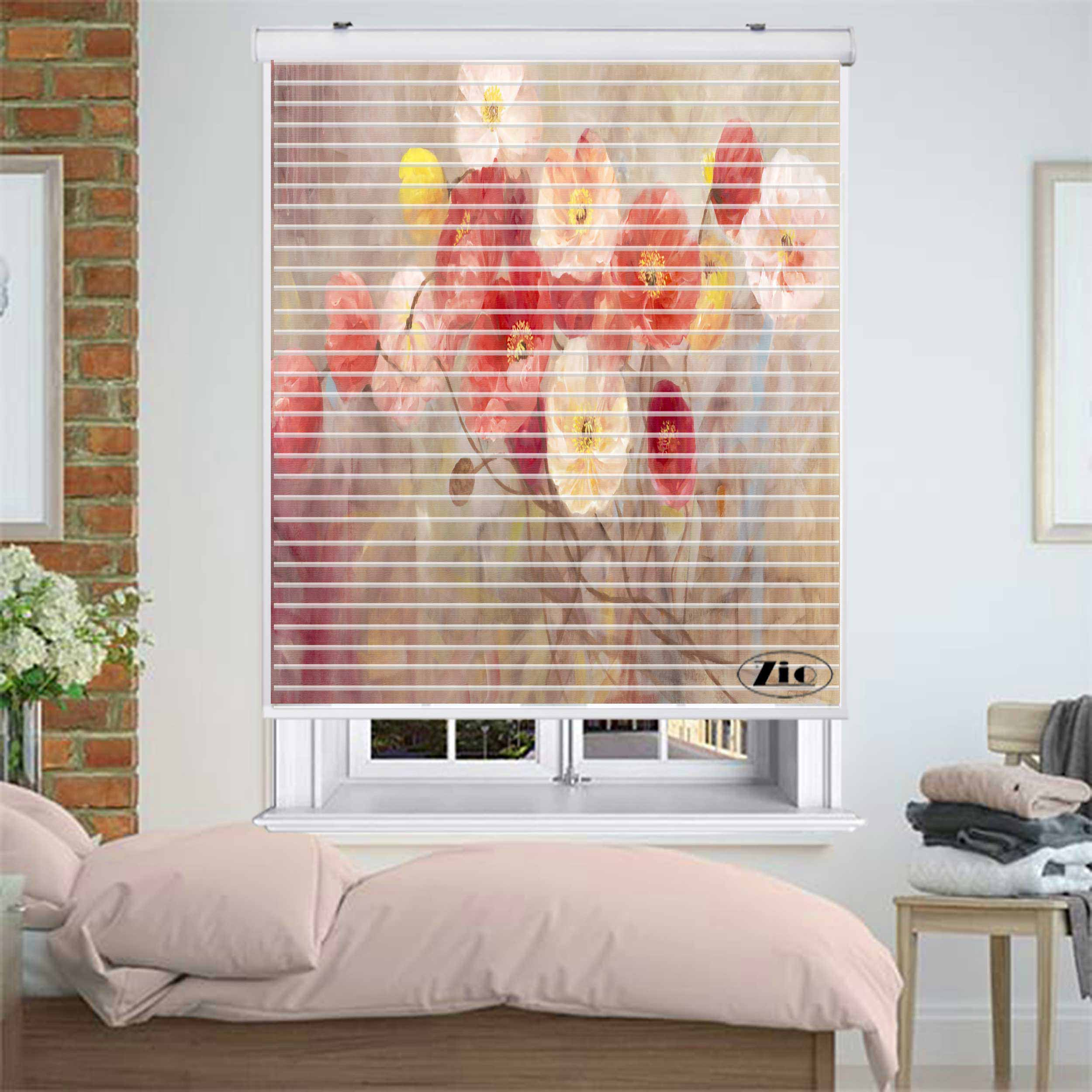 پرده زبرا زیو مدل سیلوئت P-6050 سایز 150x150 سانتی متر