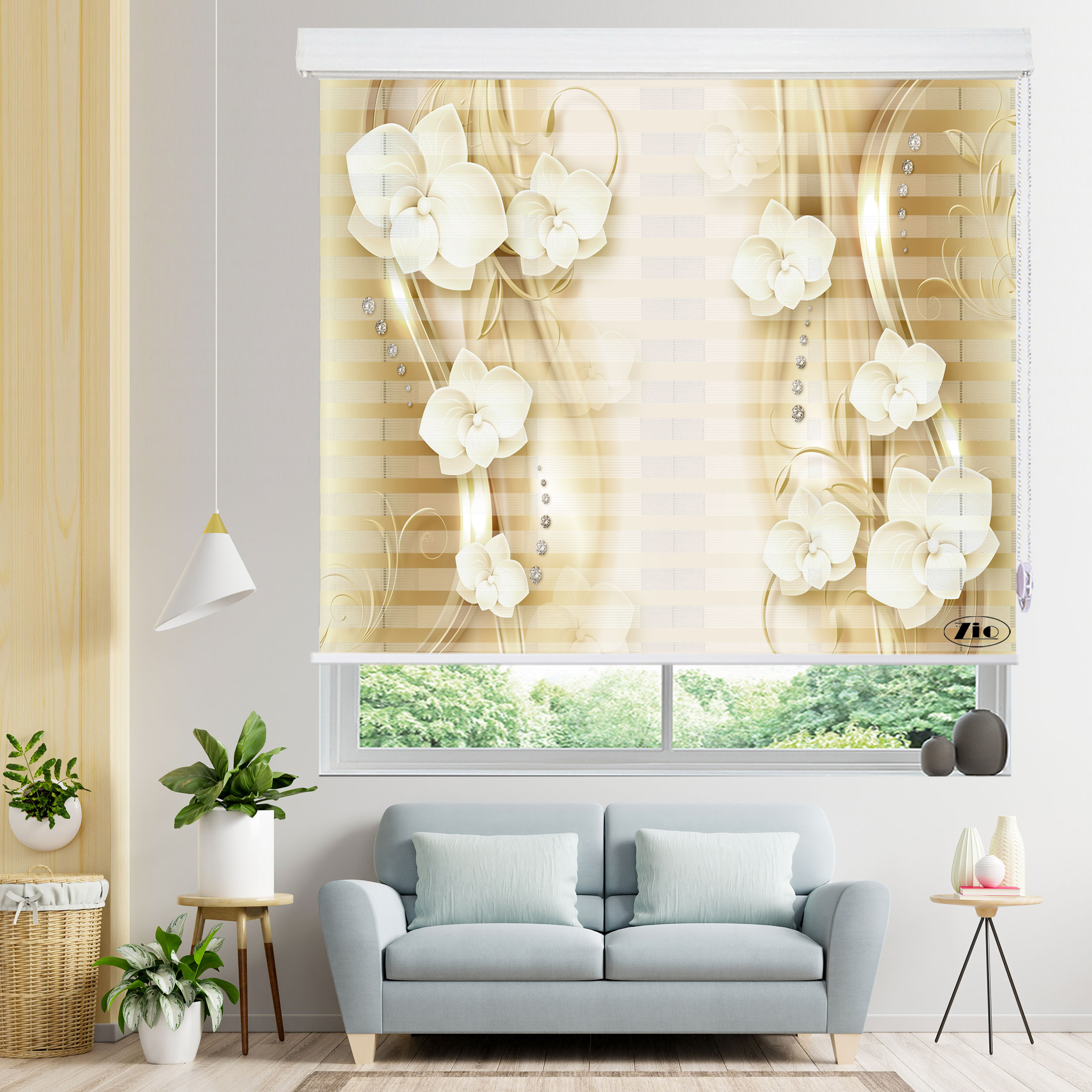 پرده زبرا زیو مدل 3D-1025 سایز 100x200 سانتی متر