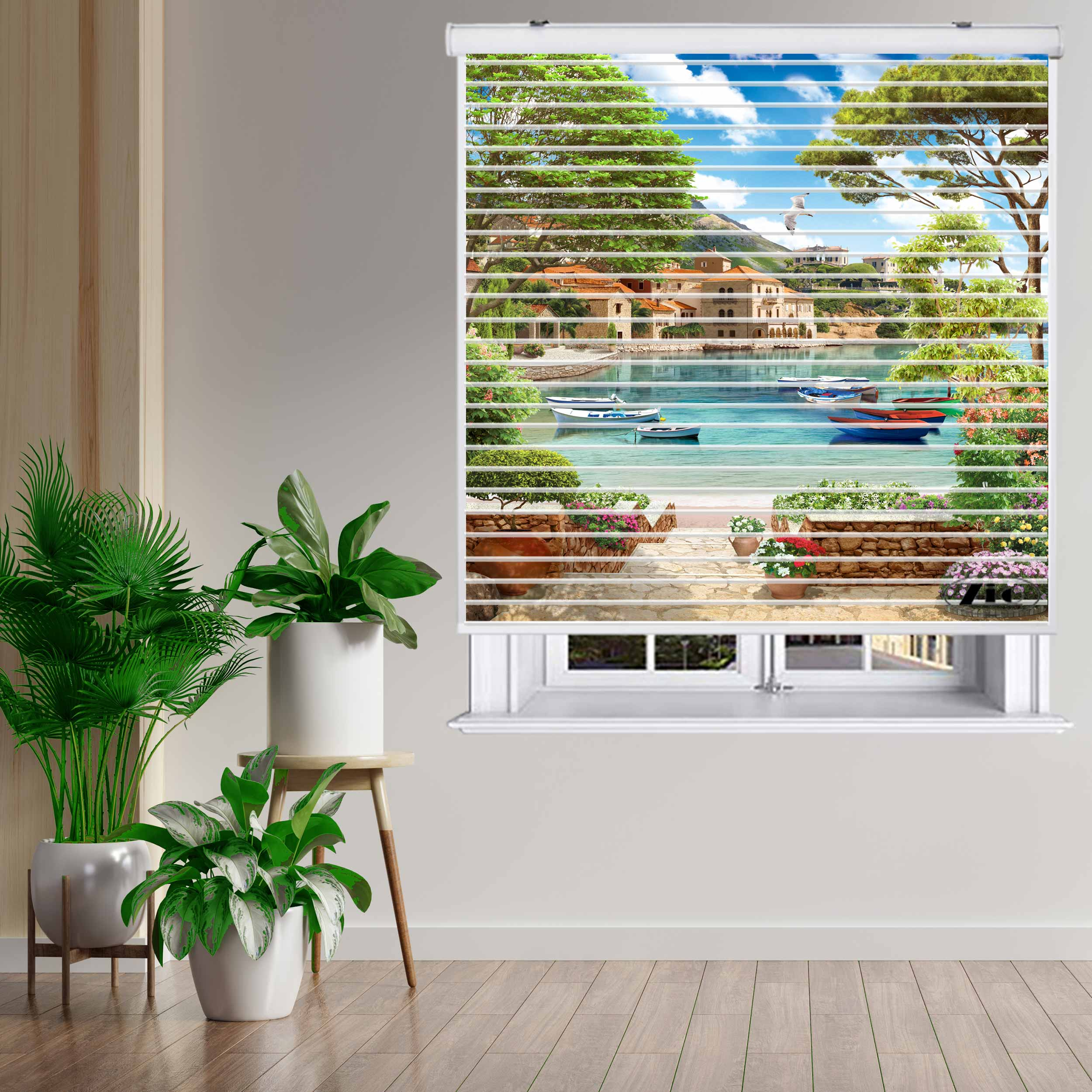 پرده زبرا زیو مدل  L-5008 سایز 150x150 سانتی متر