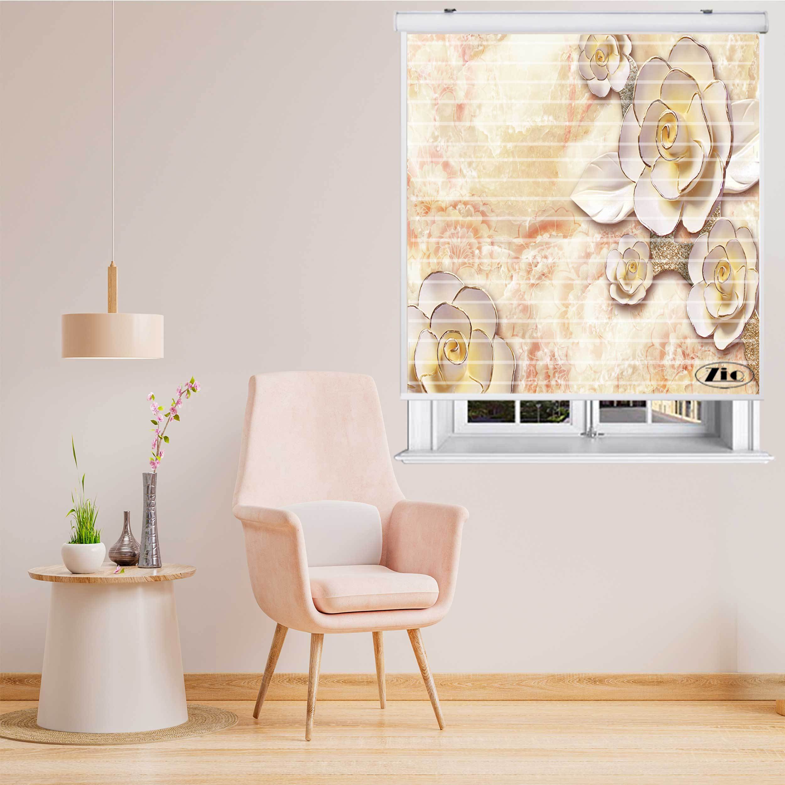 پرده زبرا مدل سیلوئت 3D1039 سایز 150x150 سانتی متر