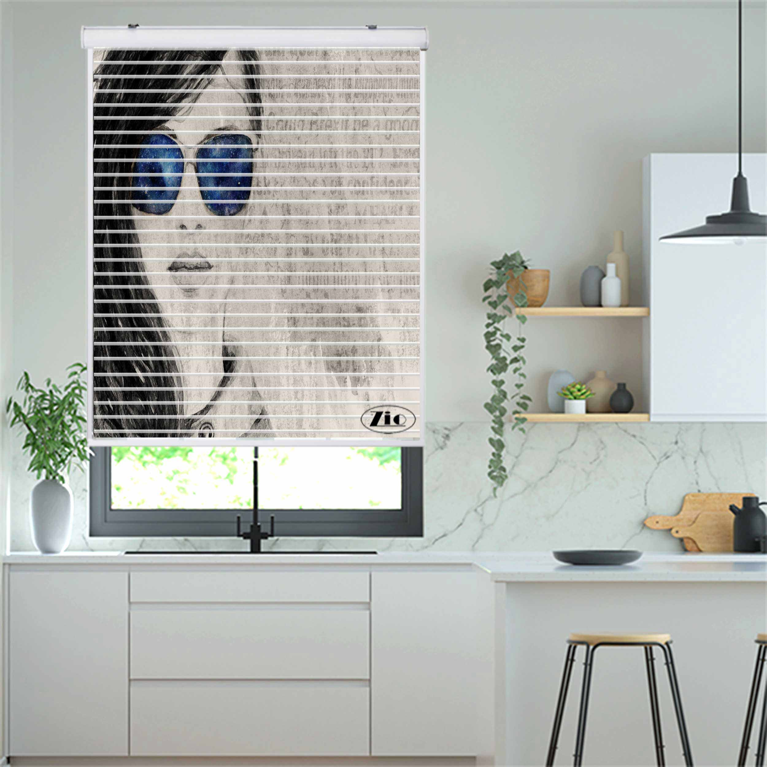 پرده زبرا زیو مدل سیلوئت P-6076 سایز 150x150 سانتی متر