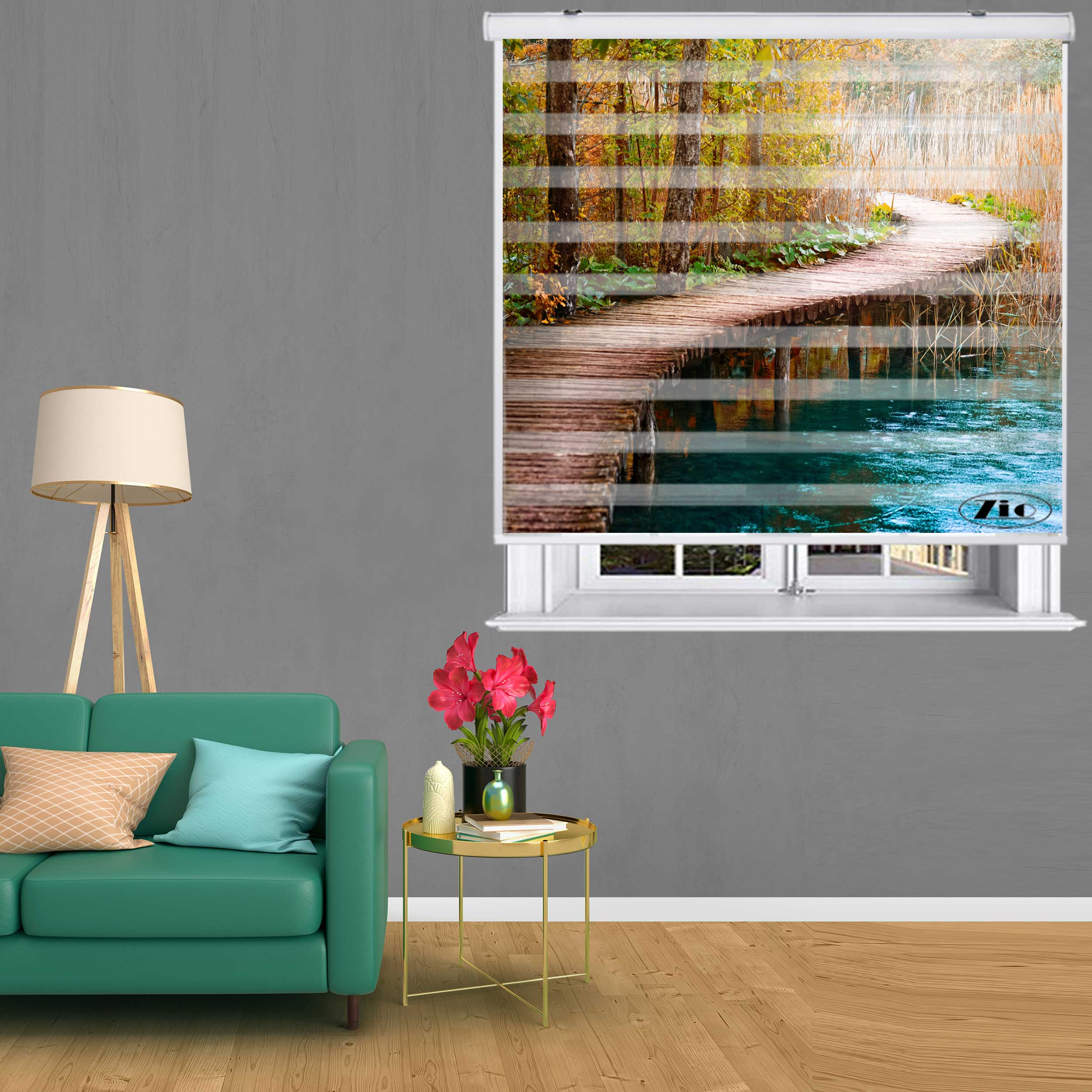 پرده زبرا زیو کد L5027 سایز 150X150 سانتی متر