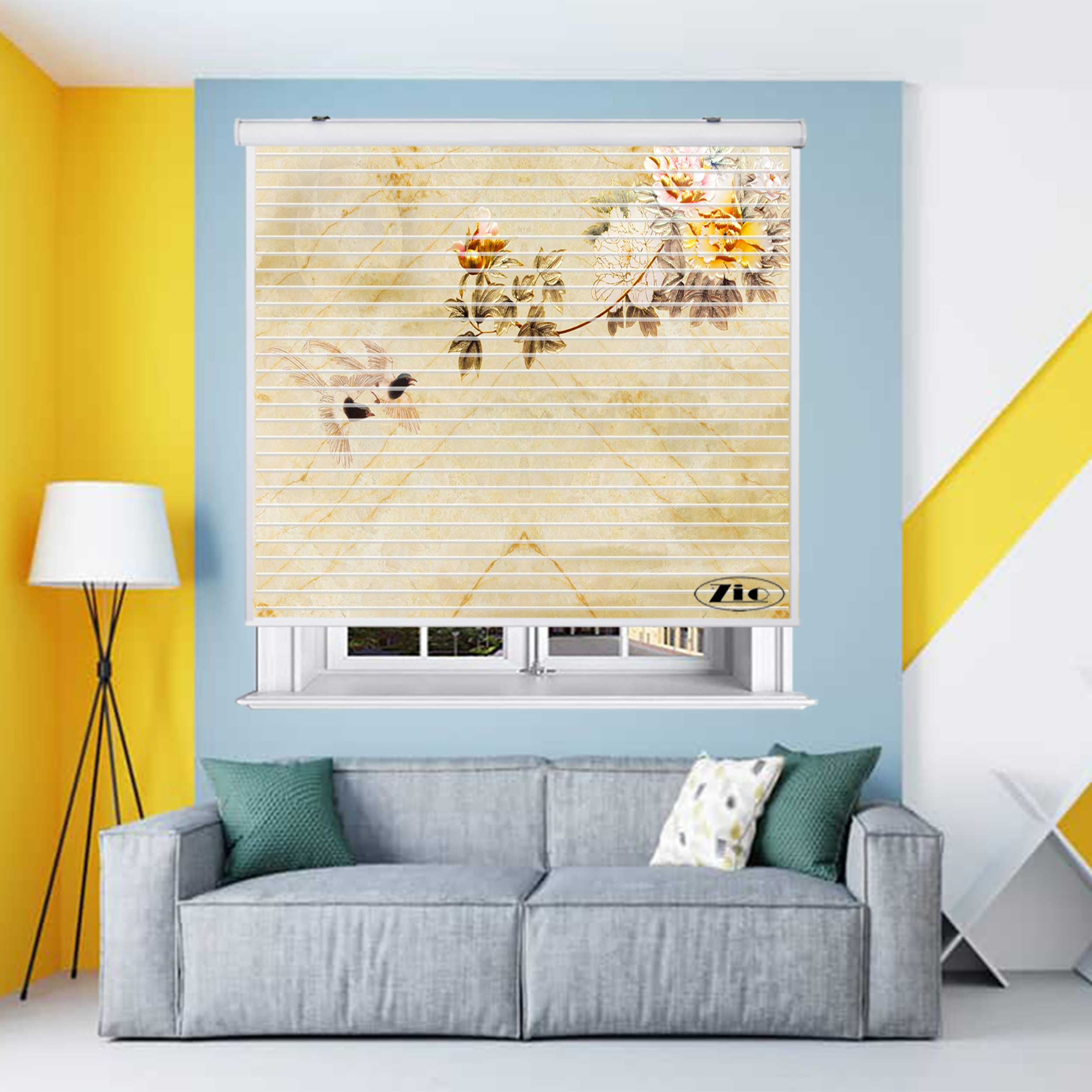 پرده زبرا زیو مدل سیلوئت 3D1396 سایز 150x150 سانتی متر