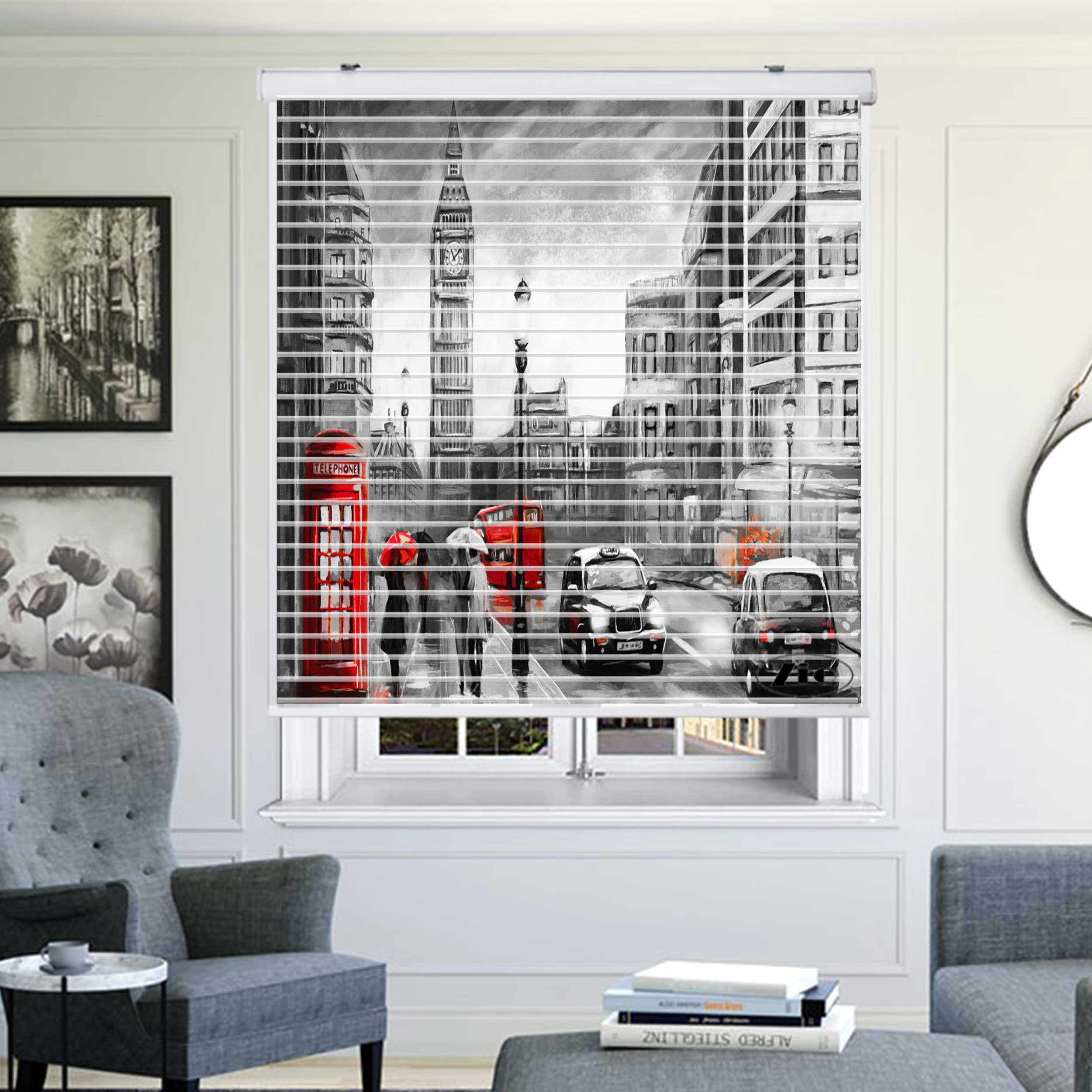 پرده زبرا زیو مدل سیلوئت P-6068 سایز 150x150 سانتی متر