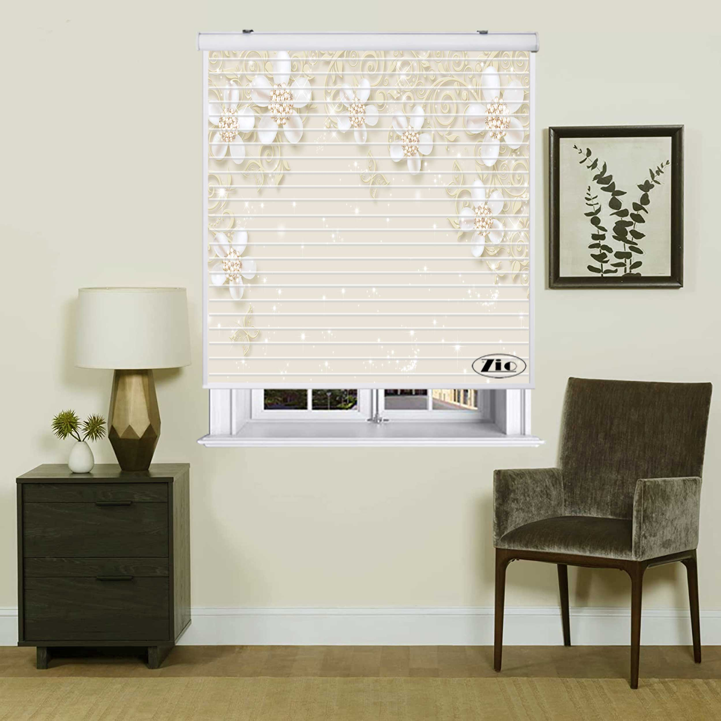 پرده زبرا زیو مدل سیلوئت 3D1313 سایز 150x150 سانتی متر