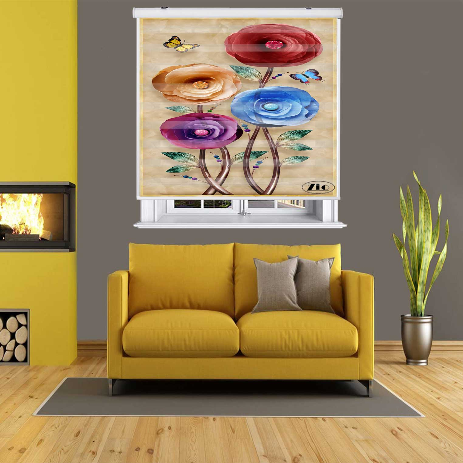 پرده زبرا زیو کد 3D1513 سایز 150X150 سانتی متر.