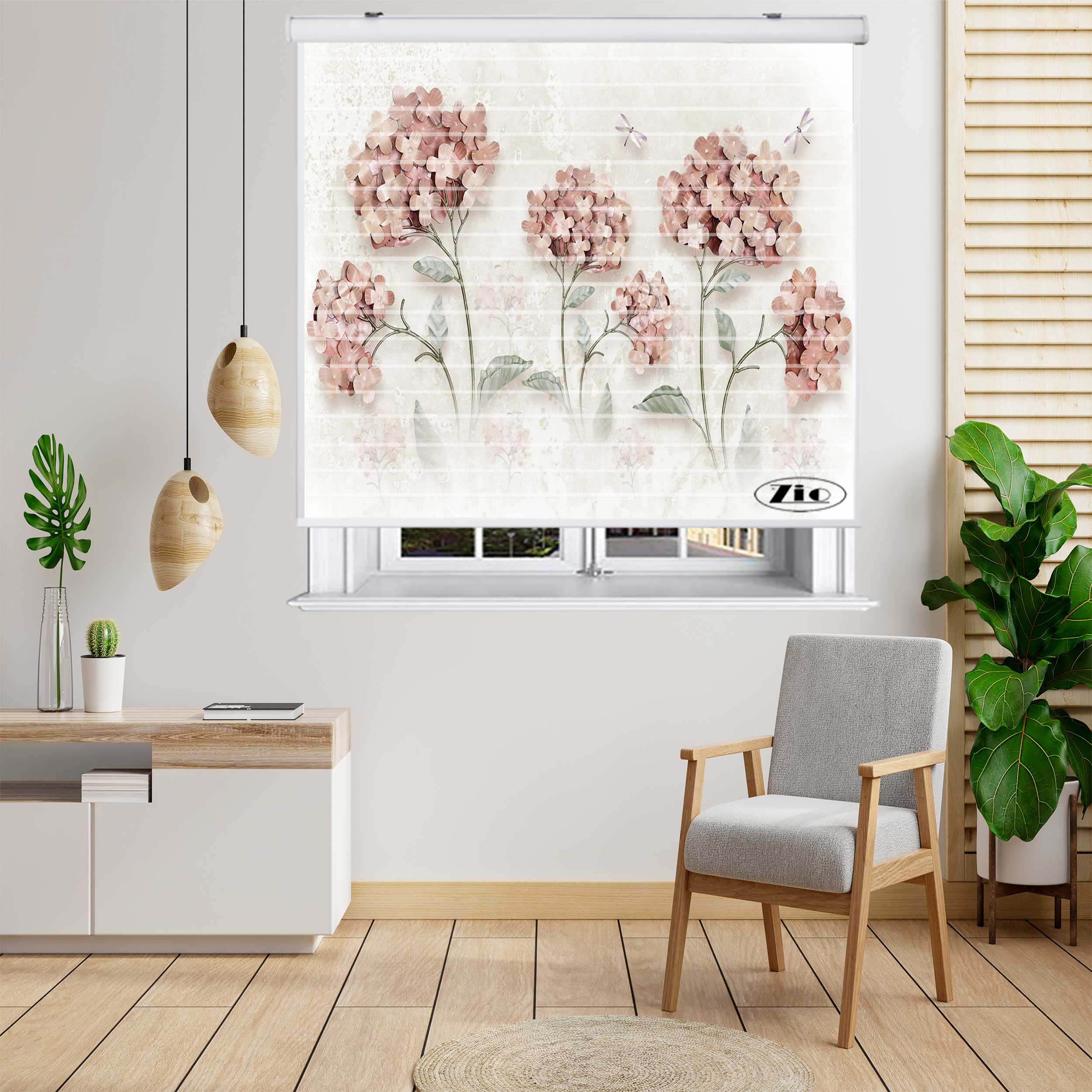 پرده زبرا زیو مدل 3D1125 سایز 150x150 سانتی متر