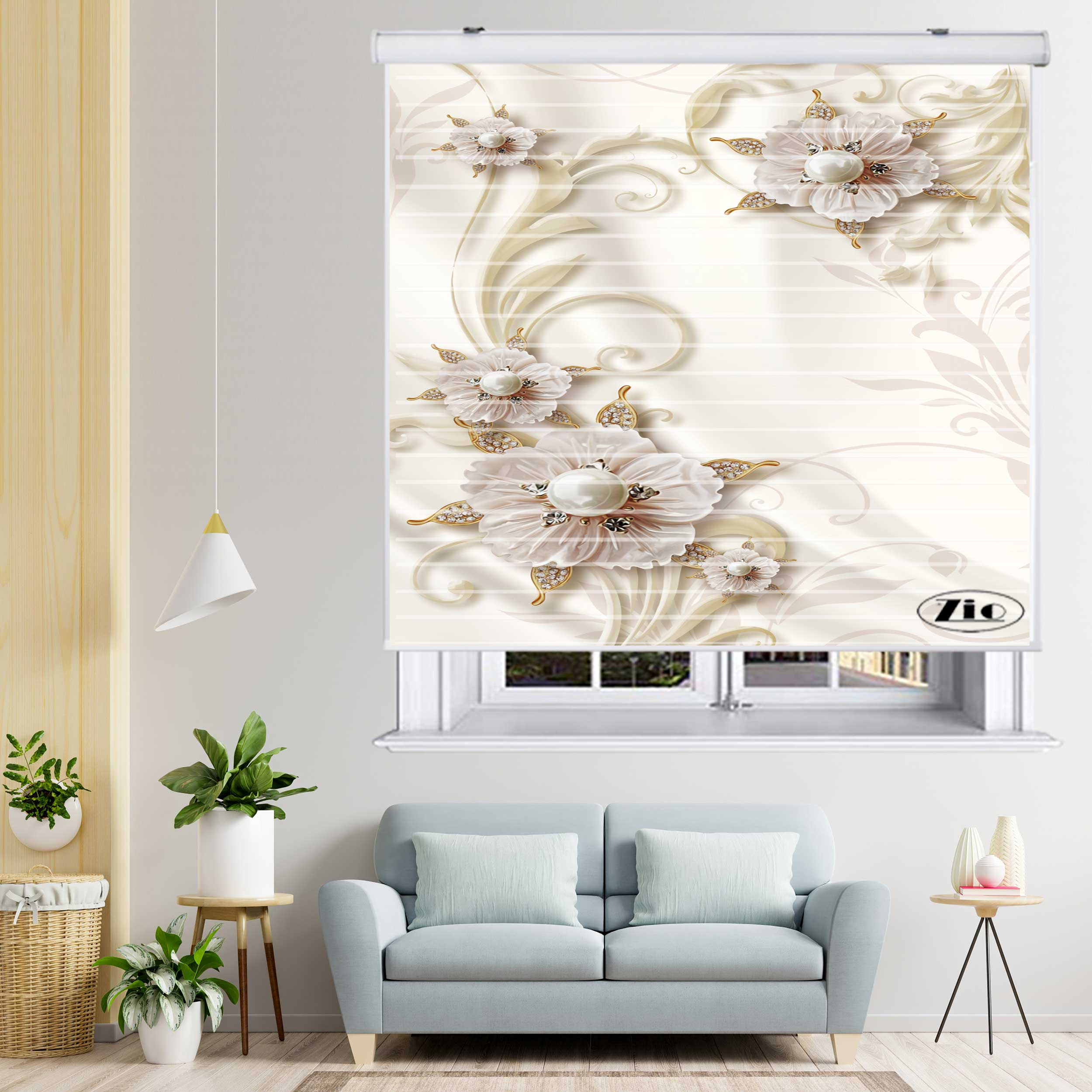 پرده زبرا زیو مدل 3D1114 سایز 150x150 سانتی متر
