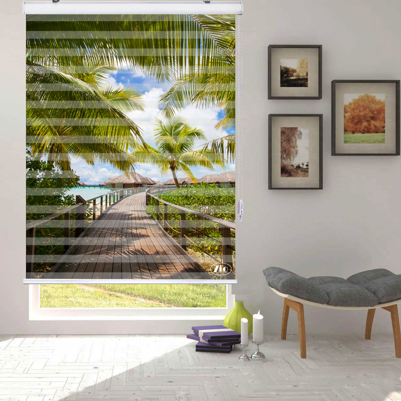 پرده زبرا زیو مدل L5064 سایز 150x280 سانتی متر