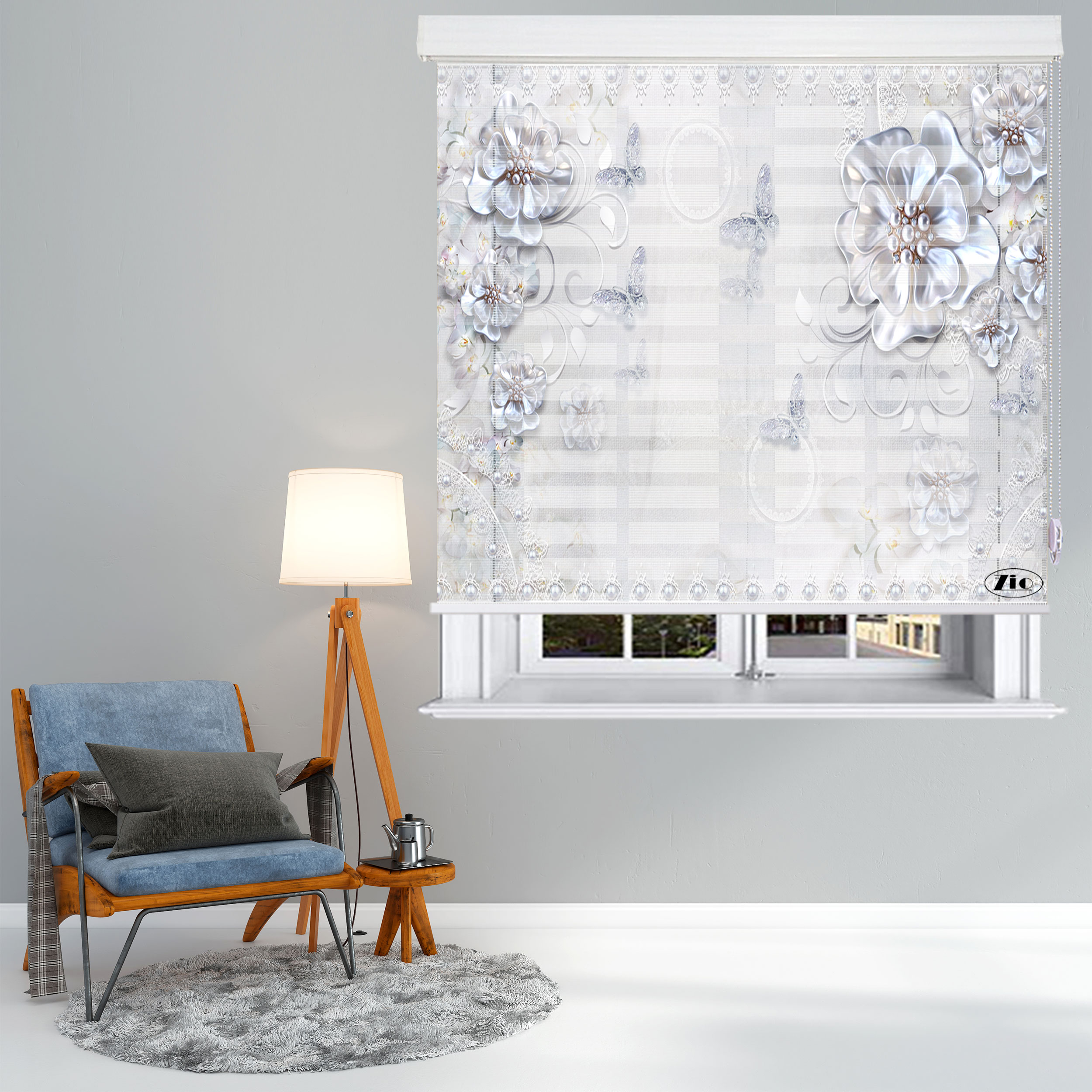 پرده زبرا زیو مدل 3D-1045 سایز 150x150 سانتی متر