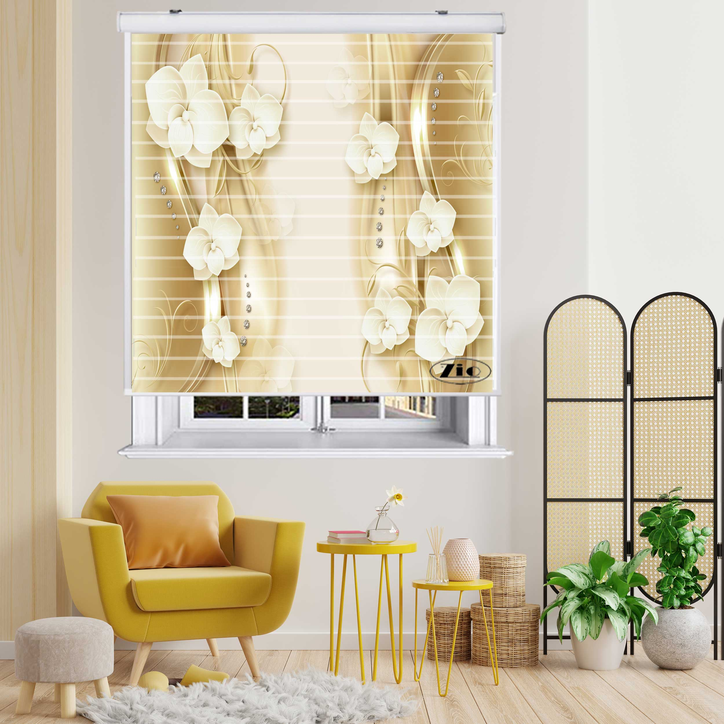 پرده زبرا مدل 3D1025 سایز 150x150 سانتی متر