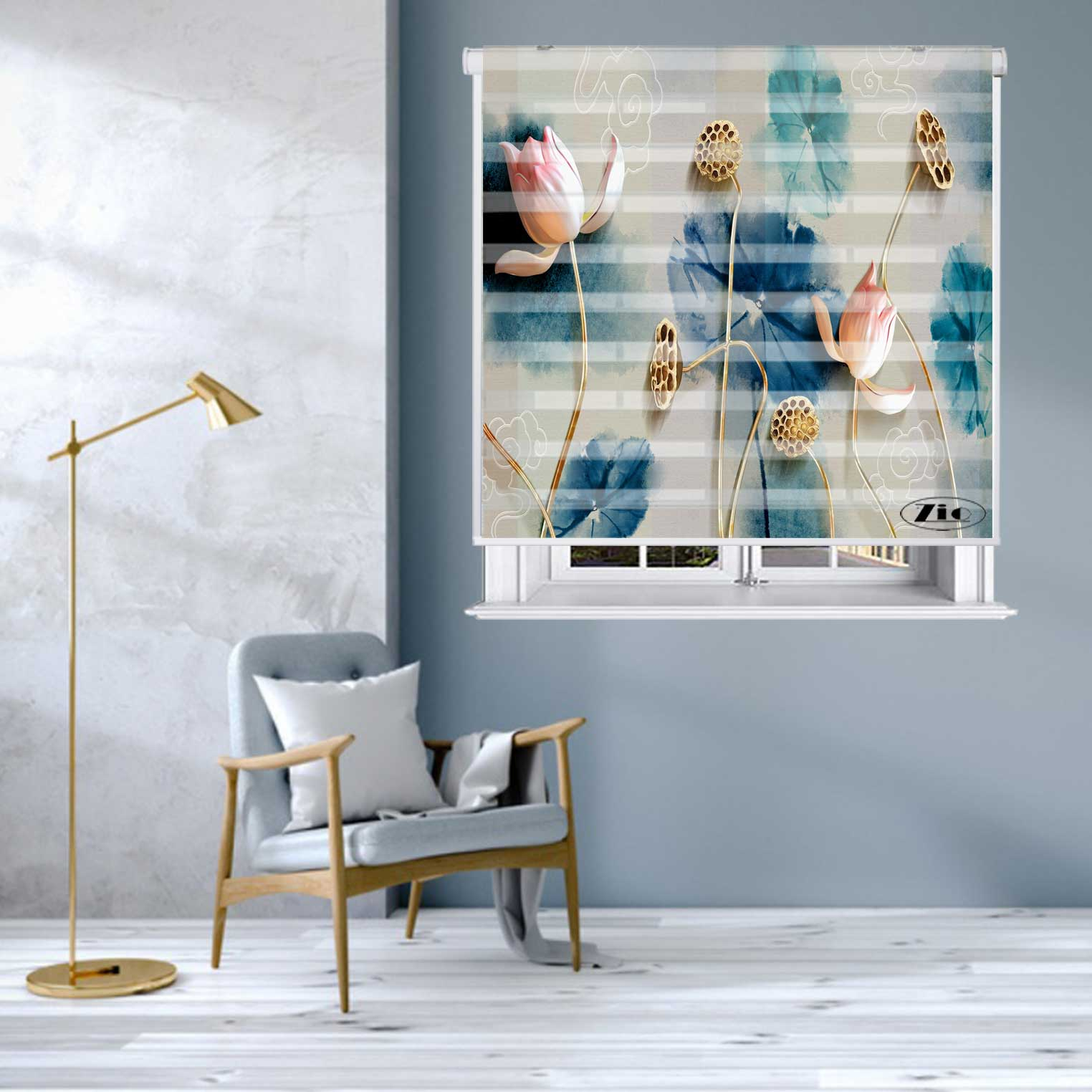 پرده زبرا زیو کد 3D1520 سایز 150x200 سانتی متر