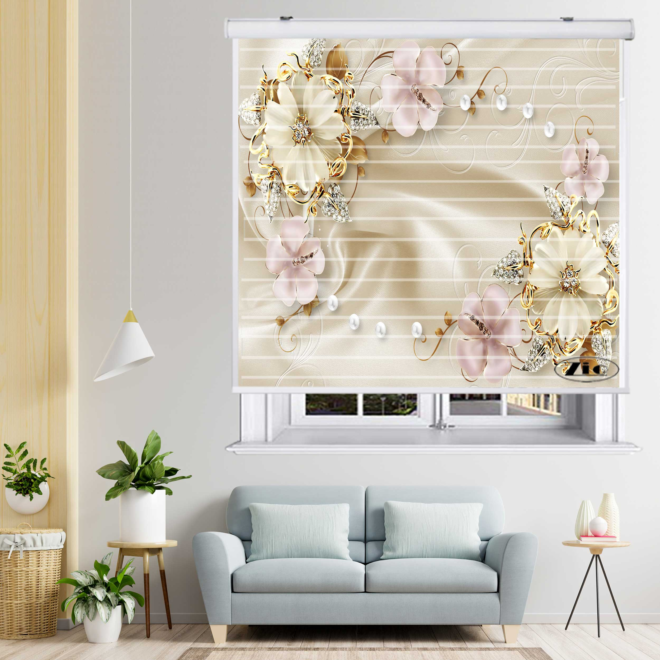 پرده زبرا مدل سیلوئت 3D1006 سایز 150x150 سانتی متر