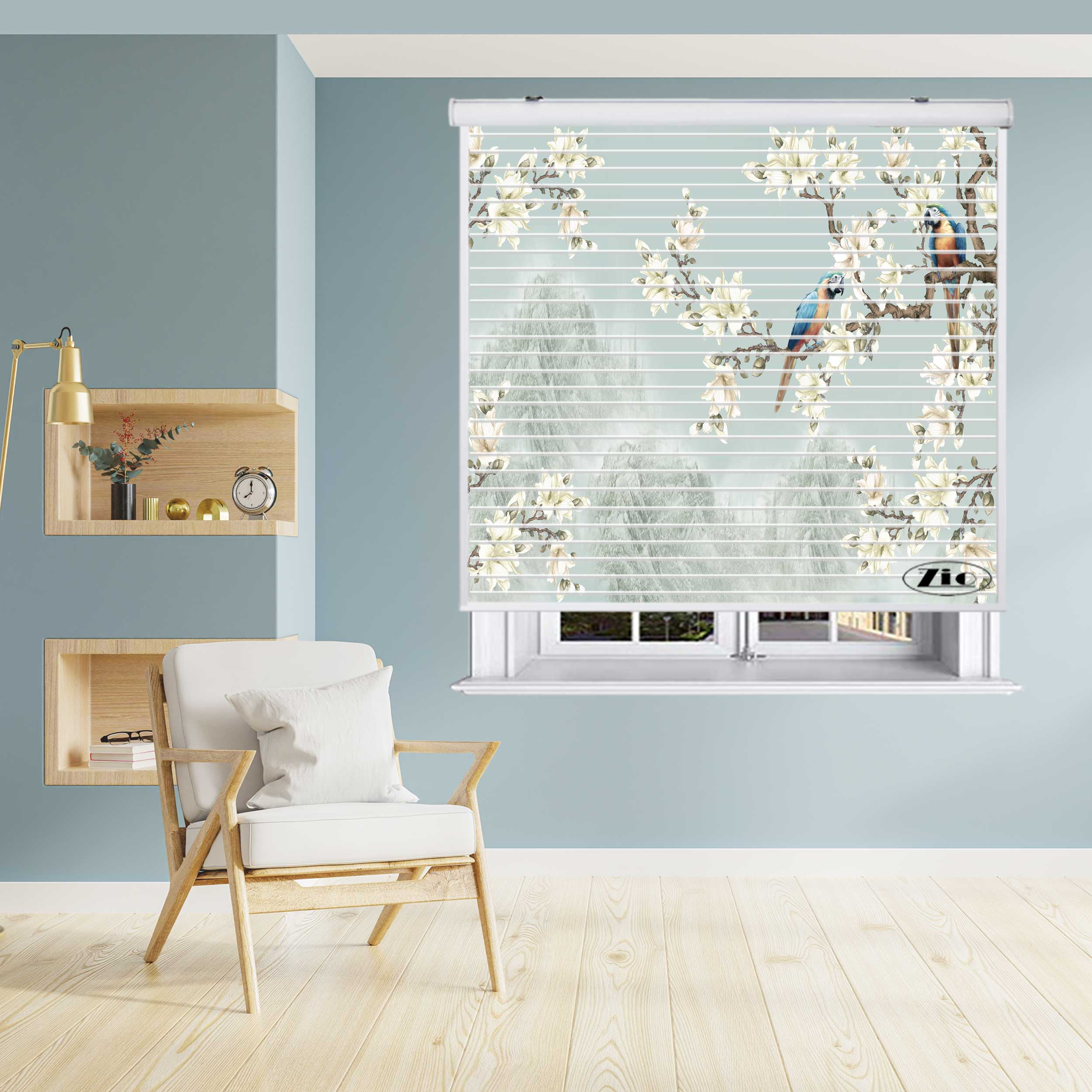 پرده زبرا زیو مدل سیلوئت 3D1436 سایز 150x150 سانتی متر