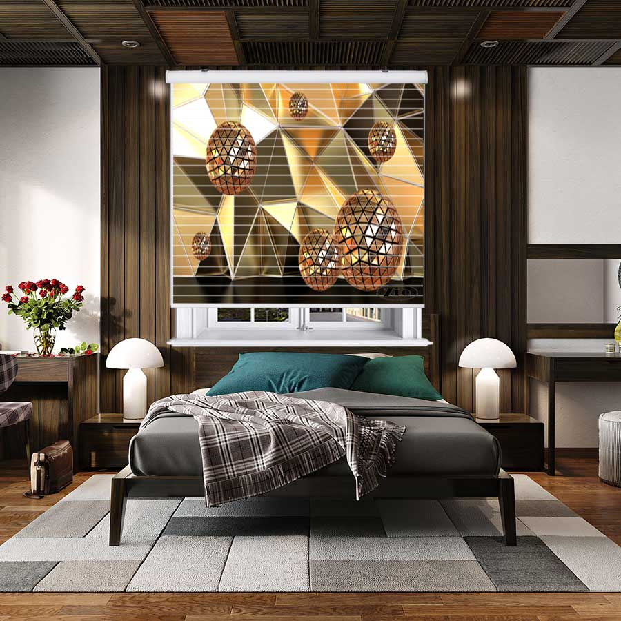 پرده زبرا زیو مدل  3D1152 سایز 150x150 سانتی متر