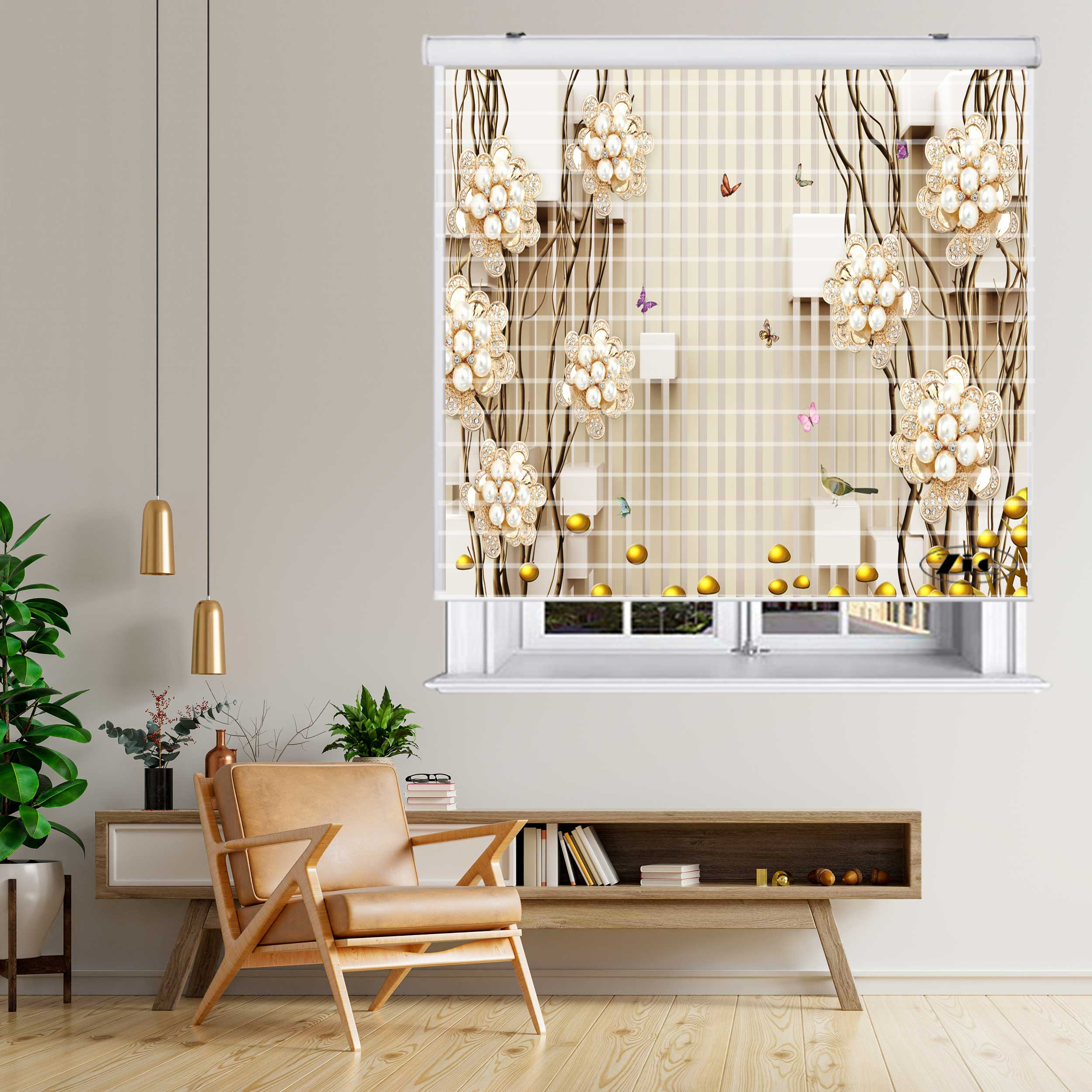 پرده زبرا زیو مدل 3D1117 سایز 150x150 سانتی متر