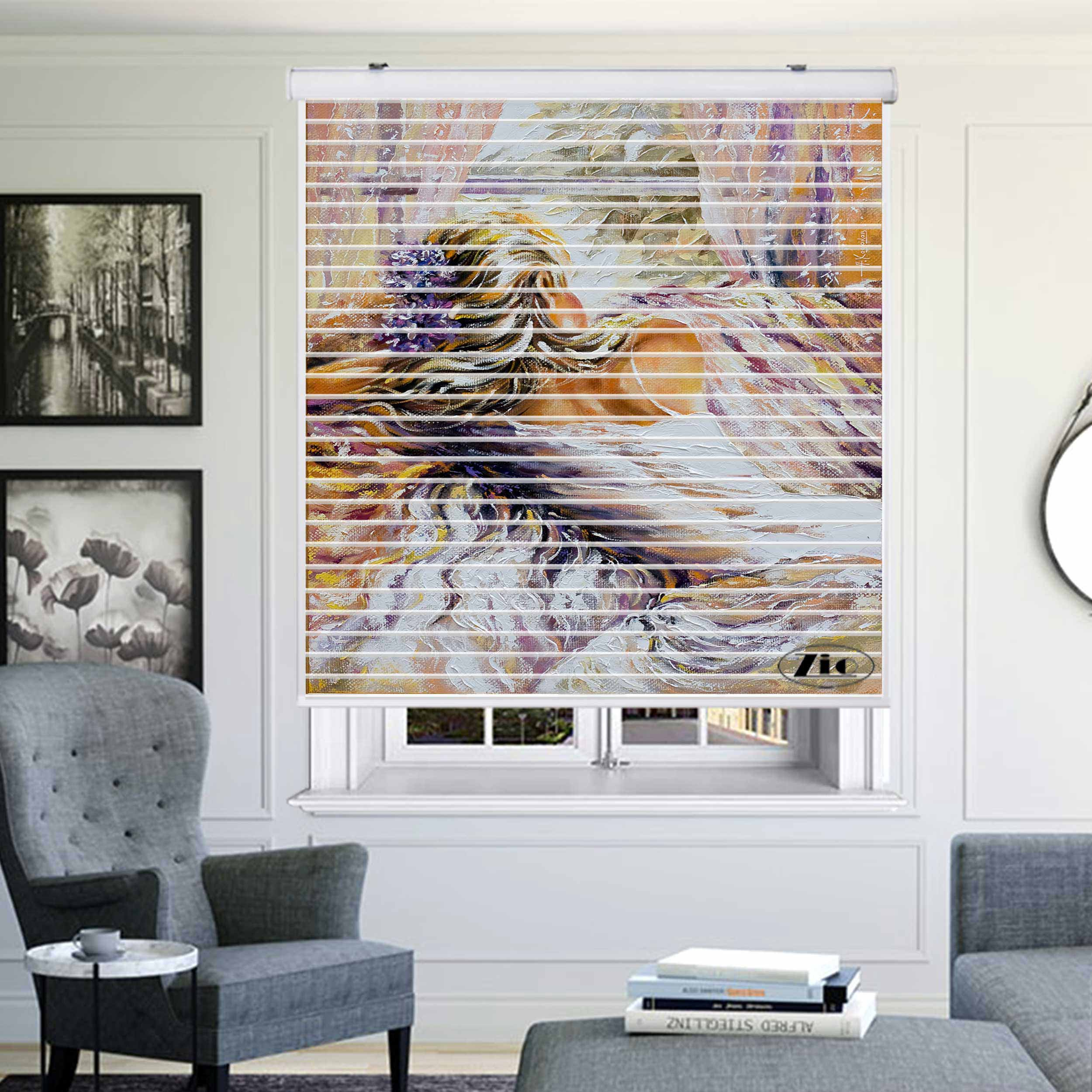 پرده زبرا زیو مدل P-6040 سایز 150x150 سانتی متر