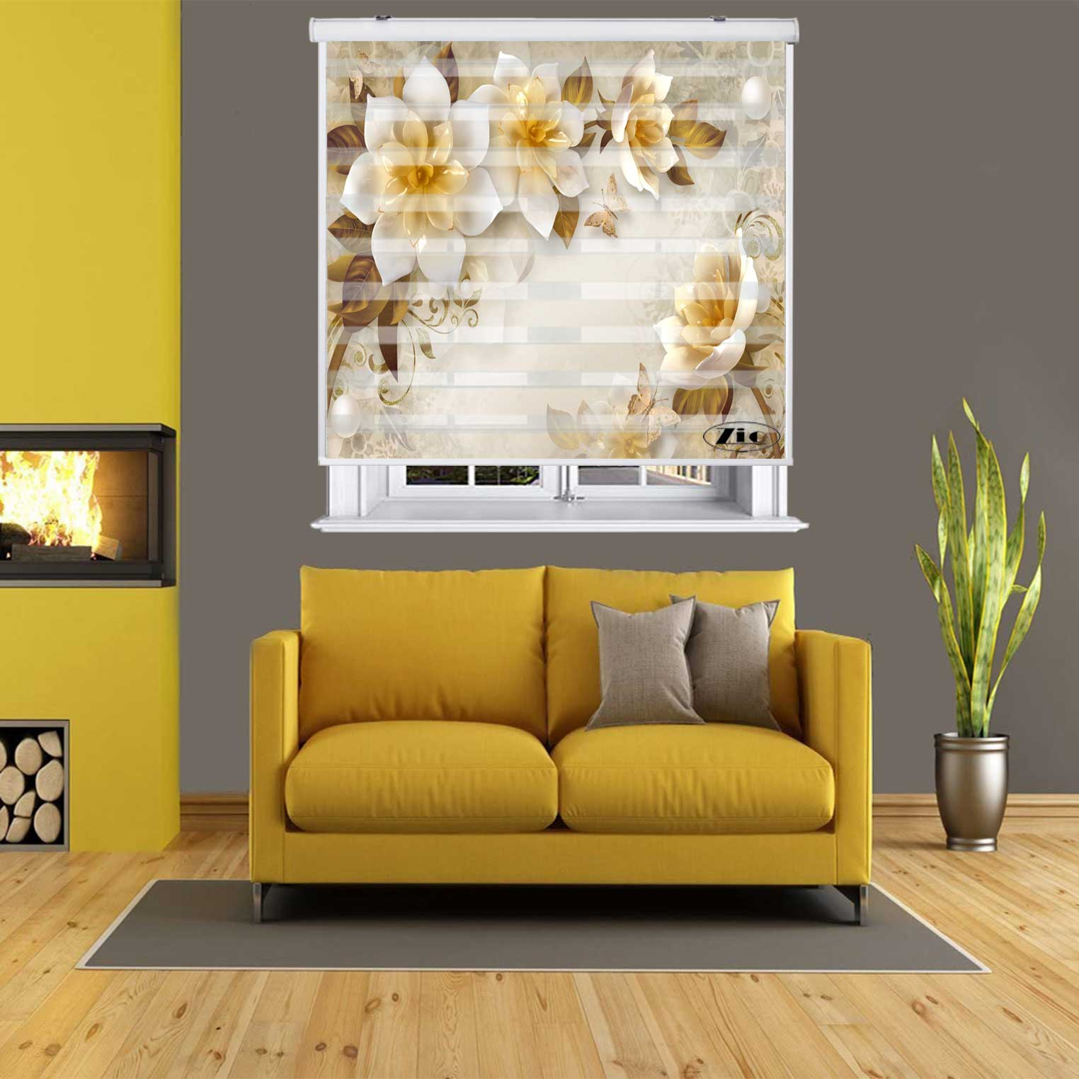 پرده زبرا زیو کد 3D1531 سایز 150X150 سانتی متر