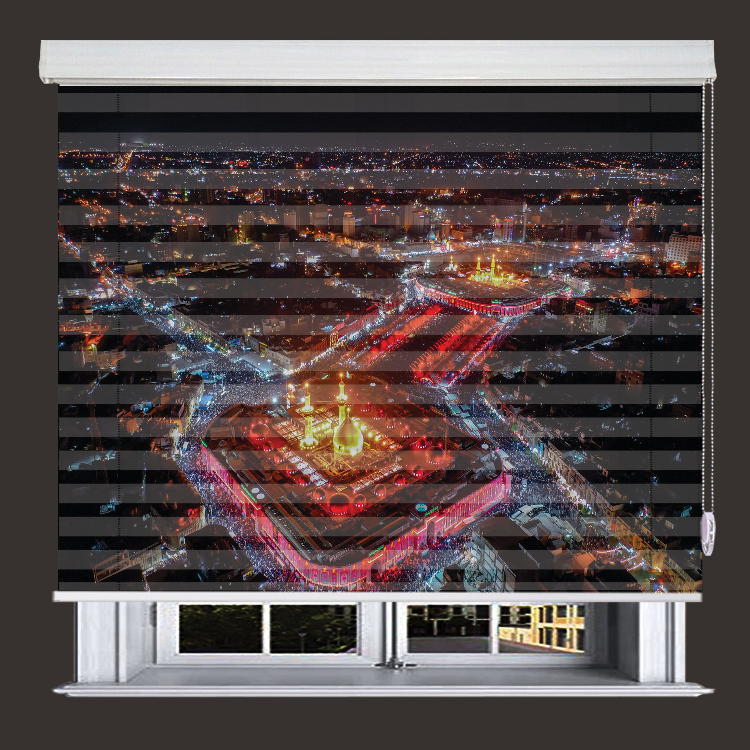 پرده زبرا زیو مدل بین الحرمین M-10 سایز 100x150 سانتی متر