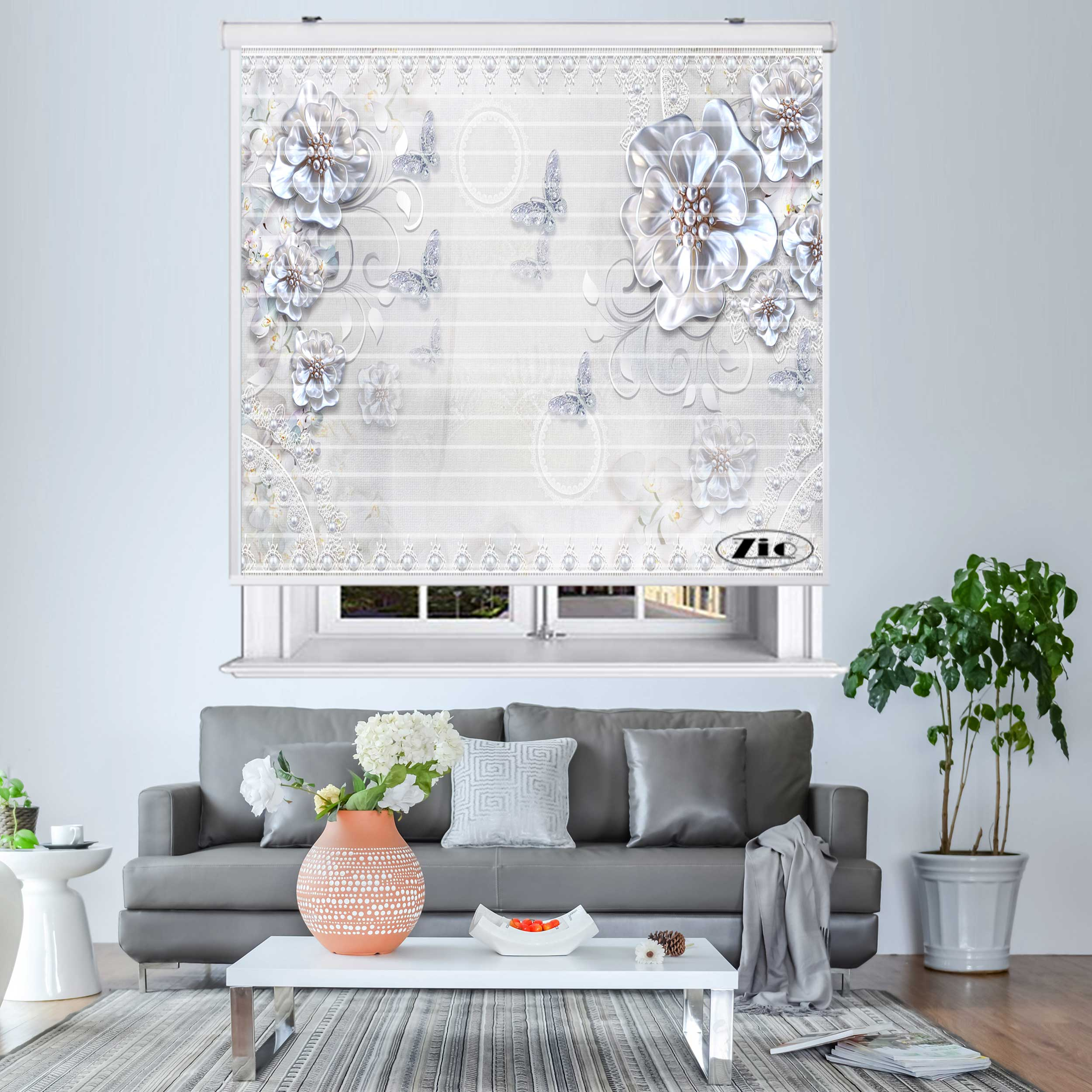 پرده زبرا زیو مدل 3D1045 سایز 150x150 سانتی متر