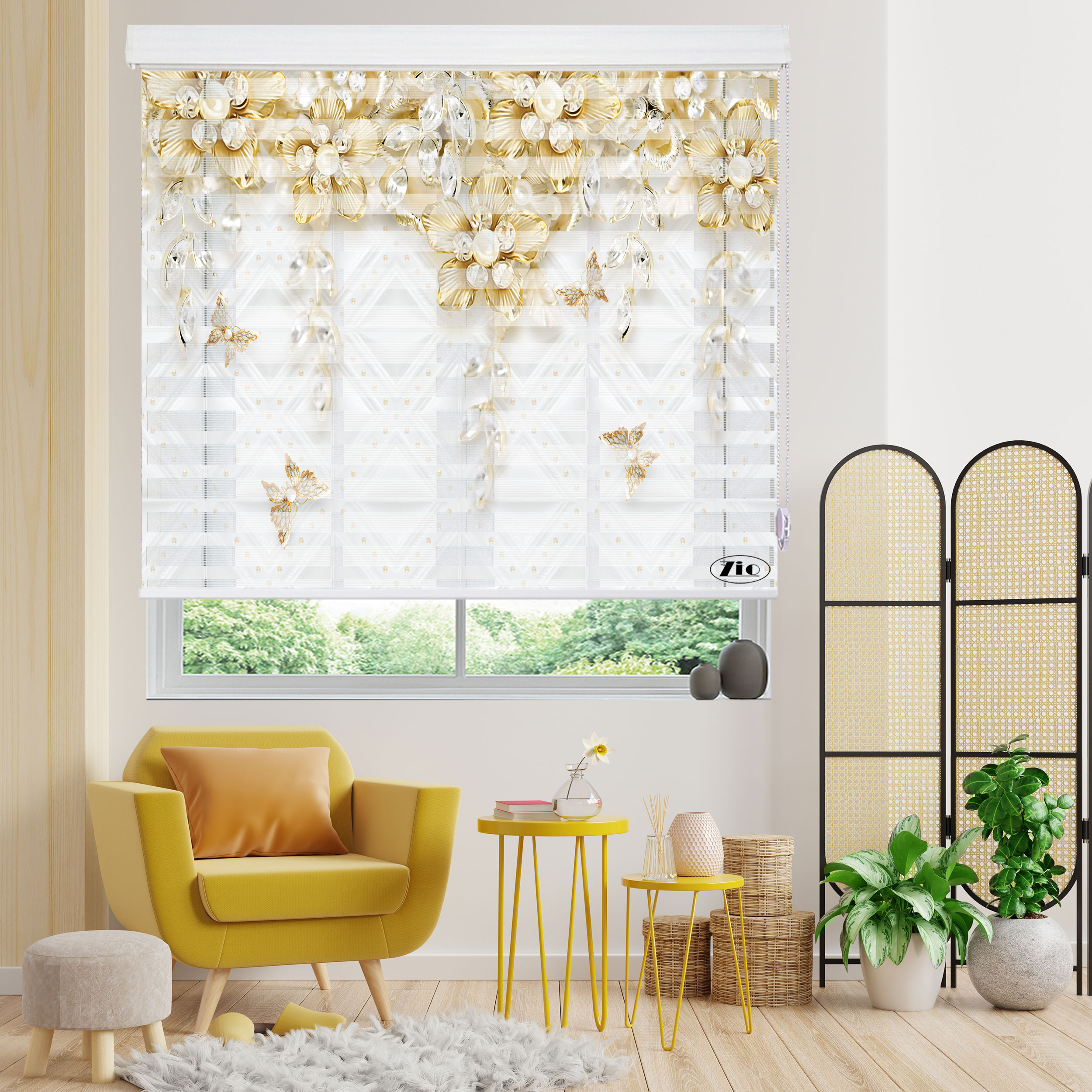 پرده زبرا زیو مدل 3D-1222 سایز 150x200 سانتی متر
