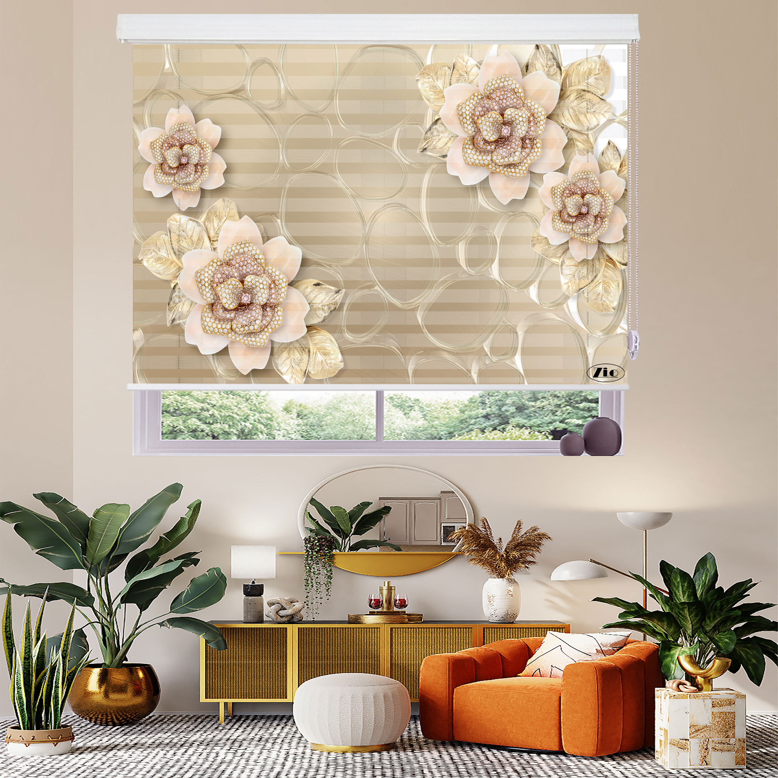 پرده زبرا زیو مدل 3D-1001 سایز 200x150 سانتی متر