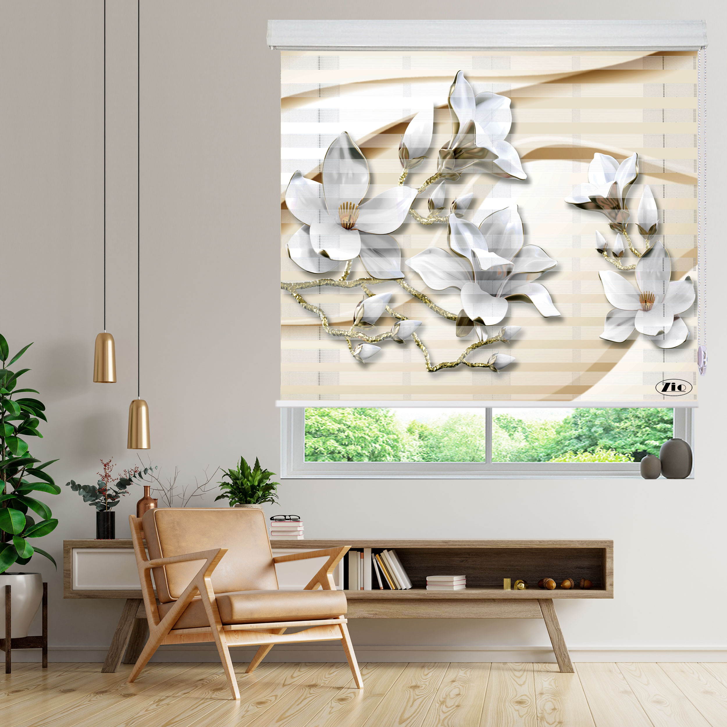 پرده زبرا زیو مدل 3D-1157 سایز 150x150 سانتی متر