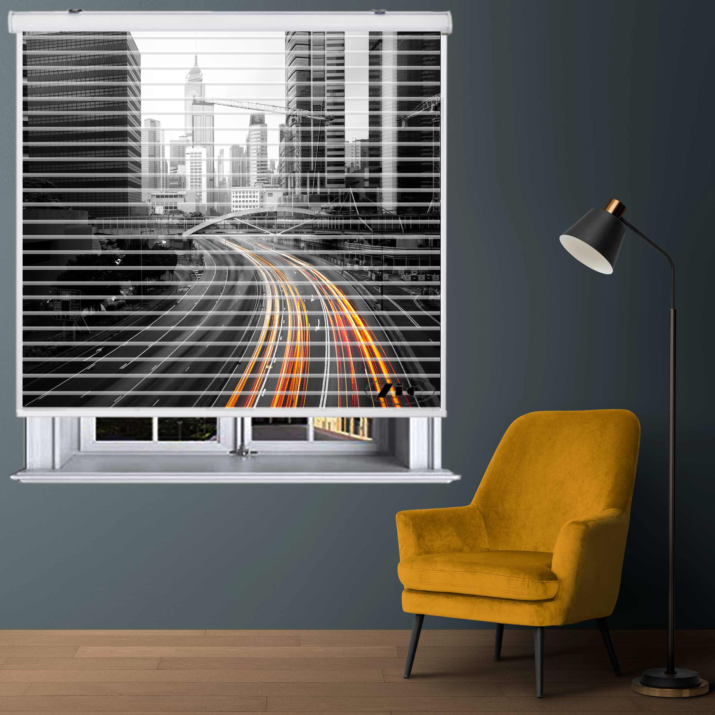 پرده زبرا زیو مدل C-2038 سایز 150x150 سانتی متر
