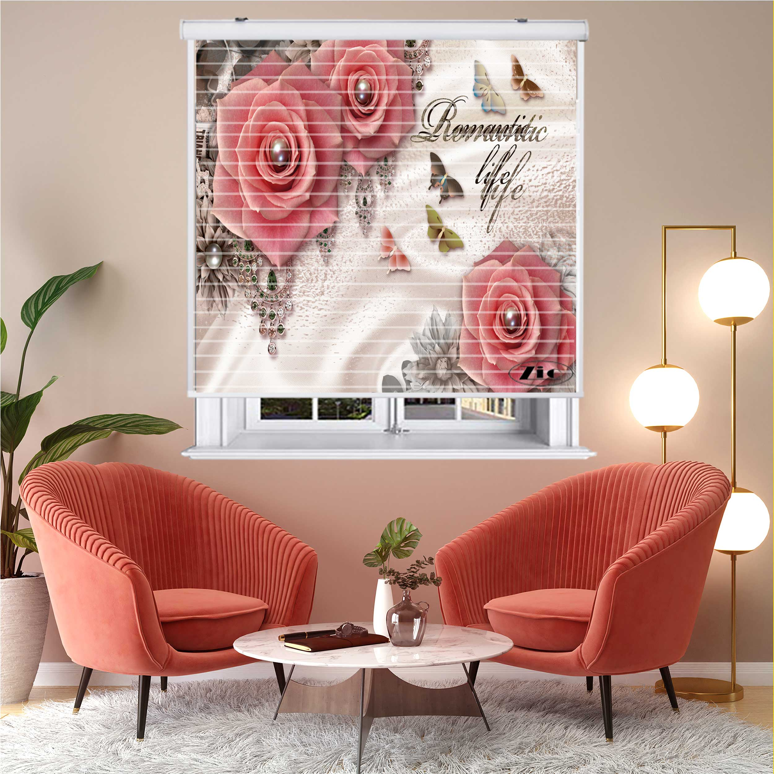 پرده زبرا زیو مدل 3D1086 سایز 150x150 سانتی متر