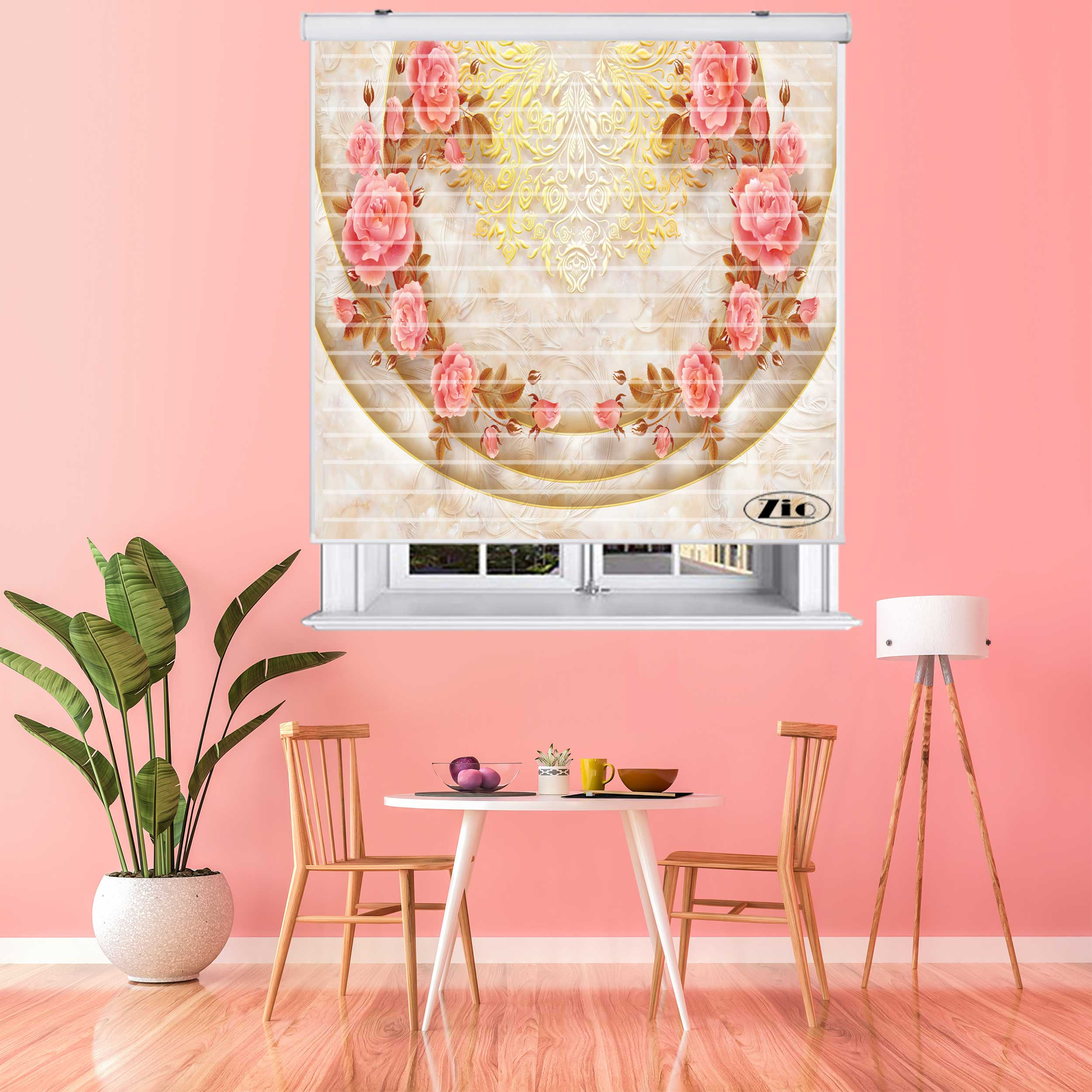 پرده زبرا زیو مدل سیلوئت 3D1179 سایز 150x150 سانتی متر